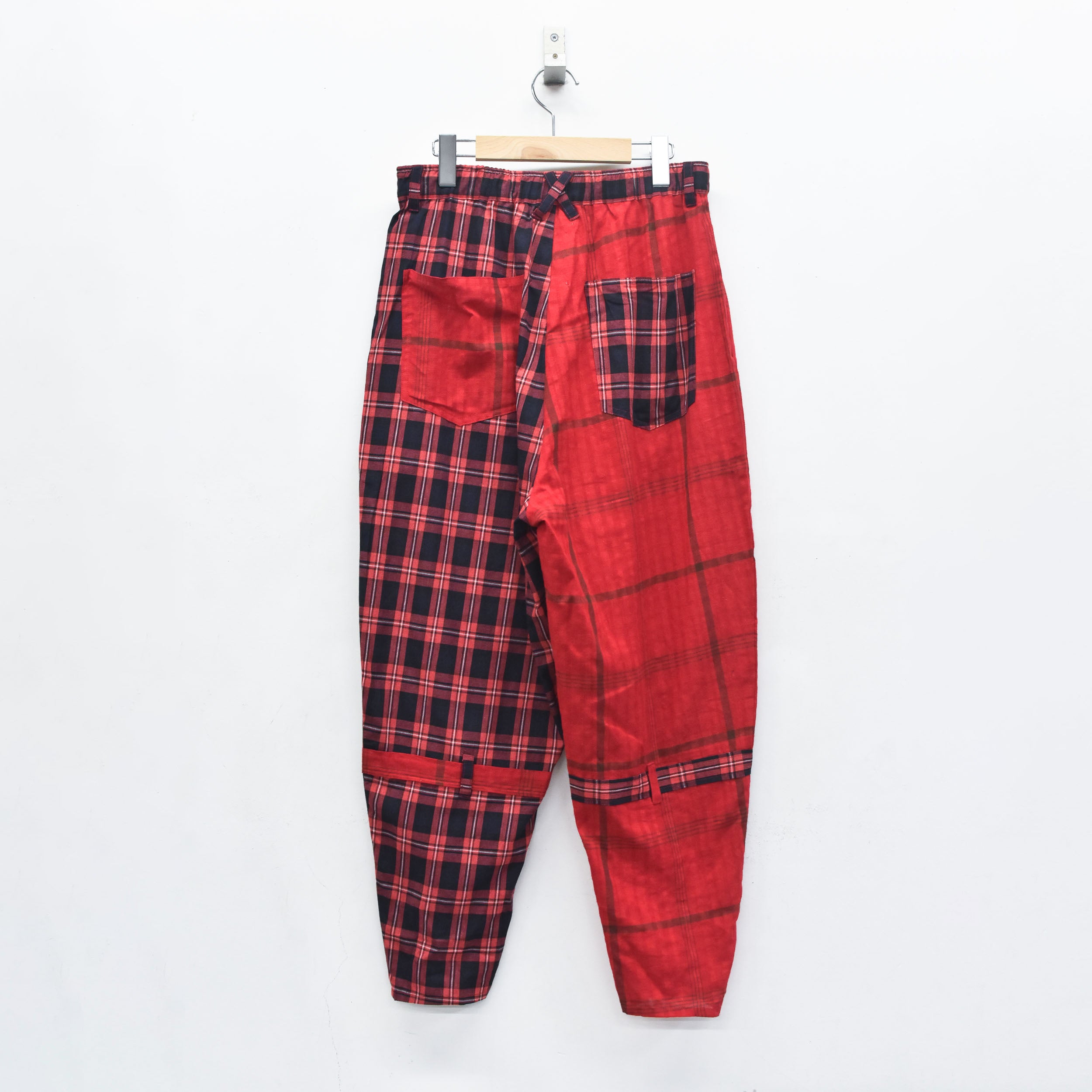 MIX CHECK BONTAGE PANTS | Color_Red | No_SF26SS-16_Red【STOF_ストフ】【入荷予定アイテム・入荷連絡可能】