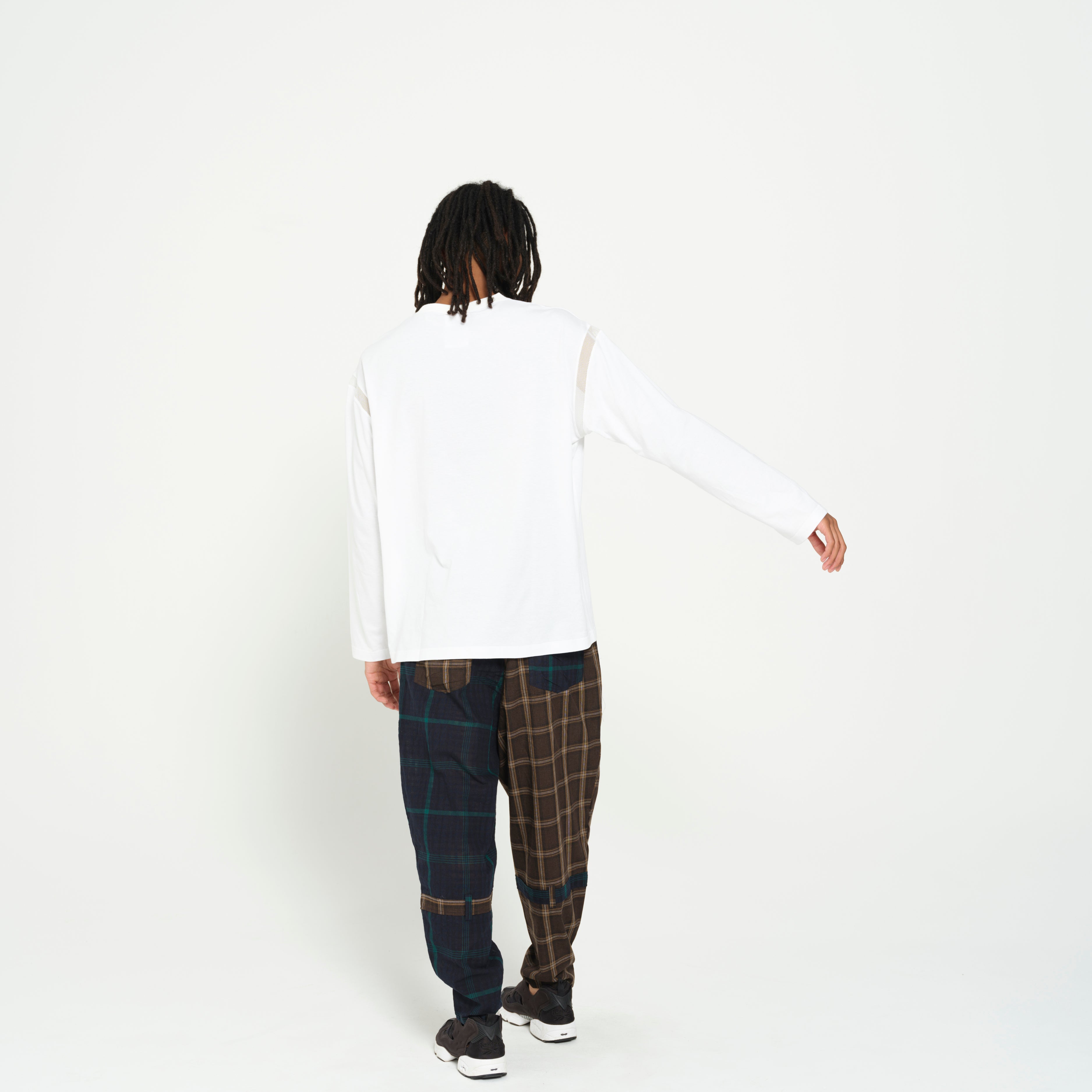 MIX CHECK BONTAGE PANTS | Color_Black | No_SF26SS-16_Black【STOF_ストフ】【入荷予定アイテム・入荷連絡可能】