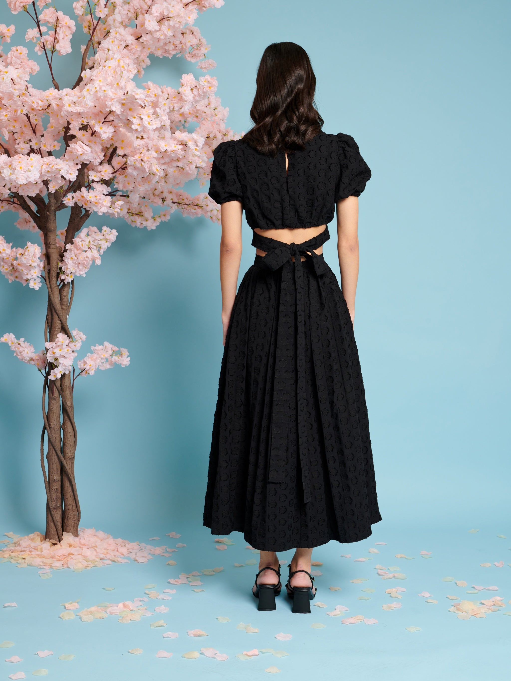 29SJ03SK429BLK | Mara Jacquard Midi Skirt | Color:Black【SISTER JANE_シスタージェーン】【archive】