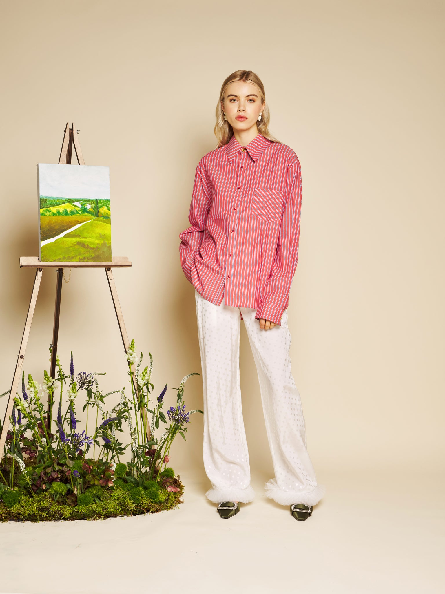 Penny Stripe Shirt – Red | SISTER JANE