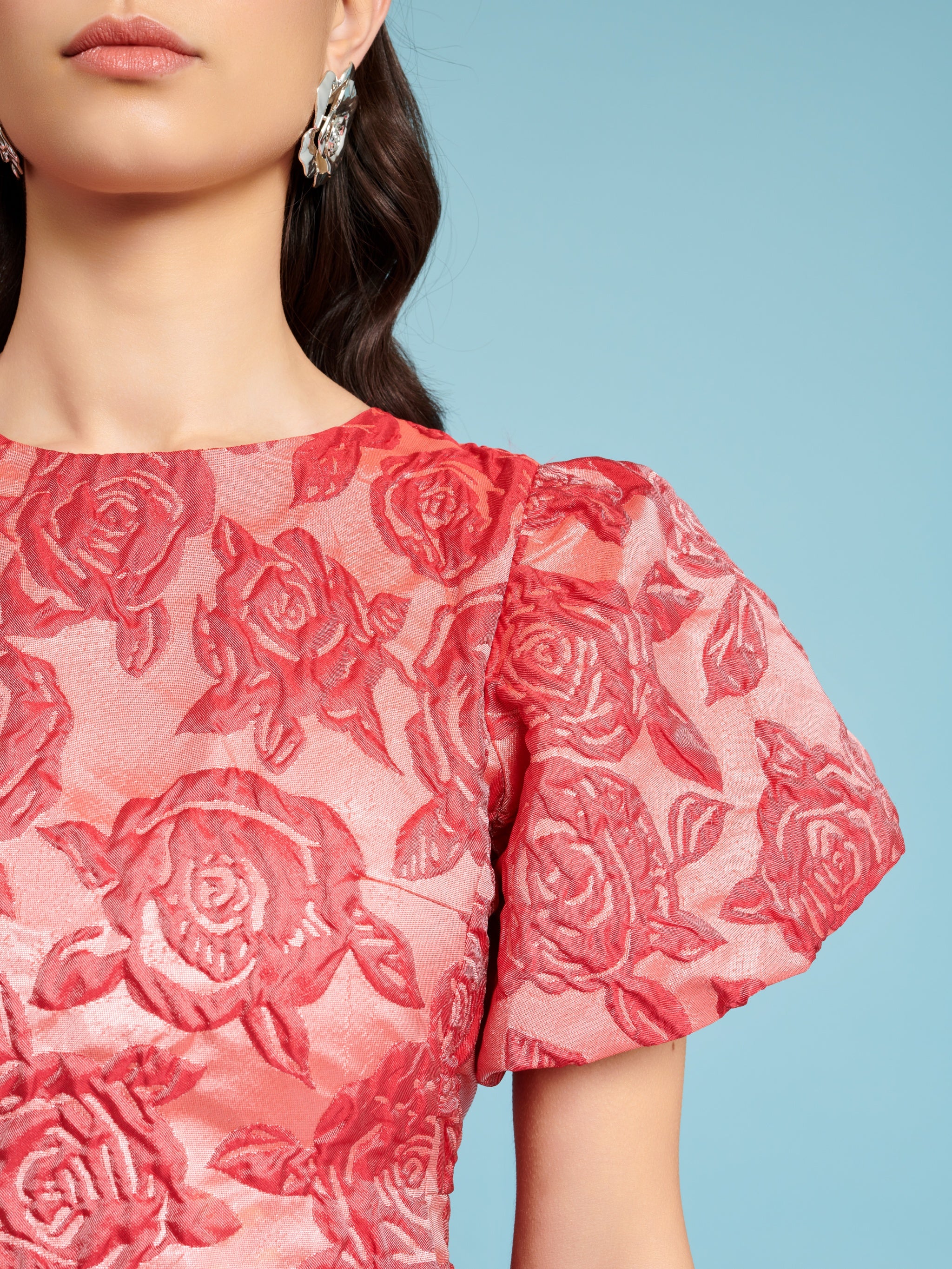 Grace Jacquard Mini Dress – Red | SISTER JANE