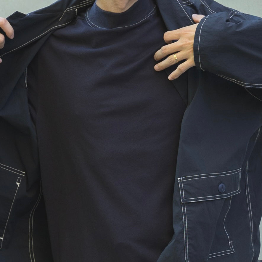 UTILITY SHIRT-NYLON WASHER | Color_Navy | No_SLC-01_Navy【CATTA_カッタ】【入荷予定アイテム・入荷連絡可能】