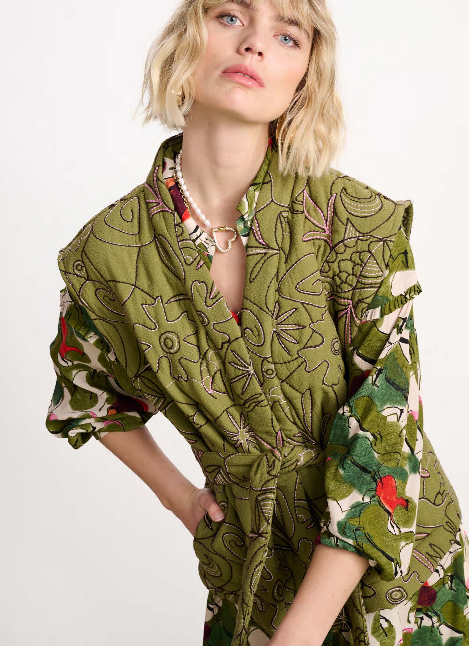 SP7382 | GILET – Dreams Olive Green | POM AMSTERDAM