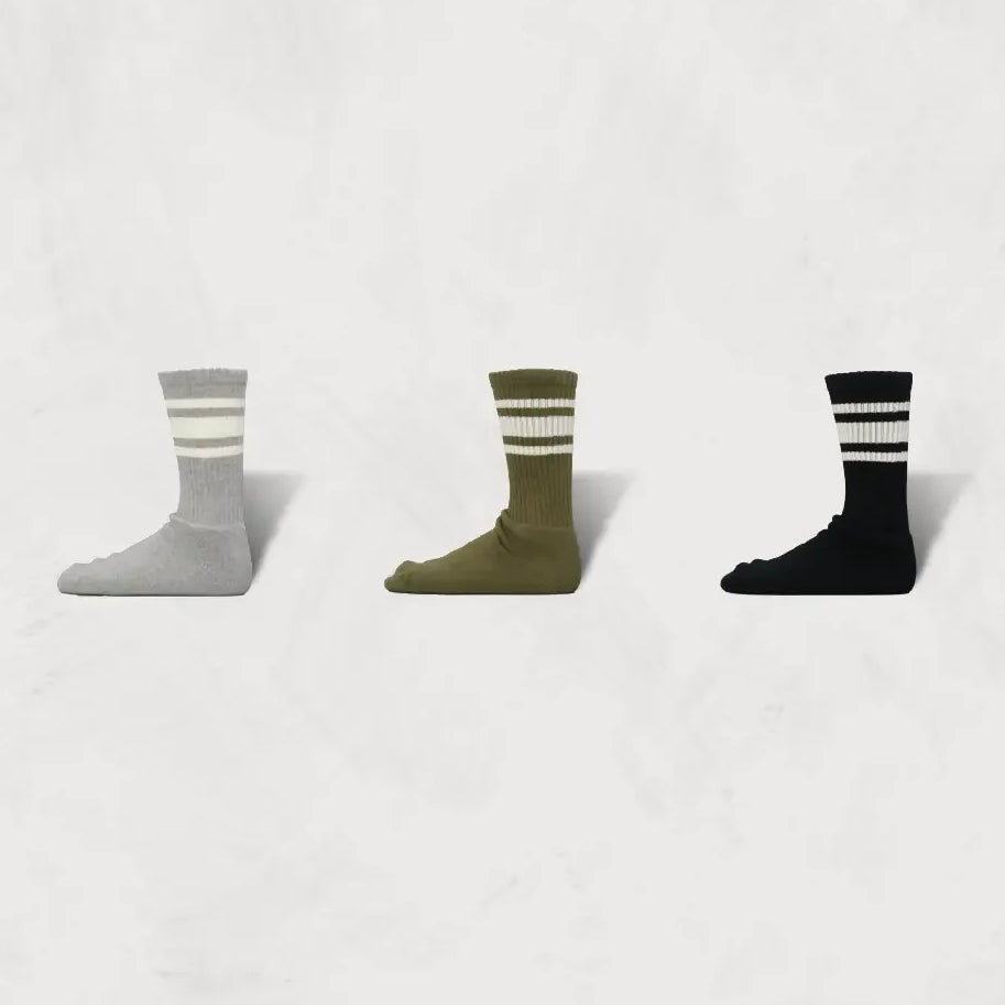 80's Skater Socks | 3rd Collection | Color:Gray-Ecru / Olive-Ecru / Black-Ecru SW-11-3【DECKA QUALITY SOCKS_デカクオリティソックス】【SHOWATABÉ】【ネコポス選択可能】
