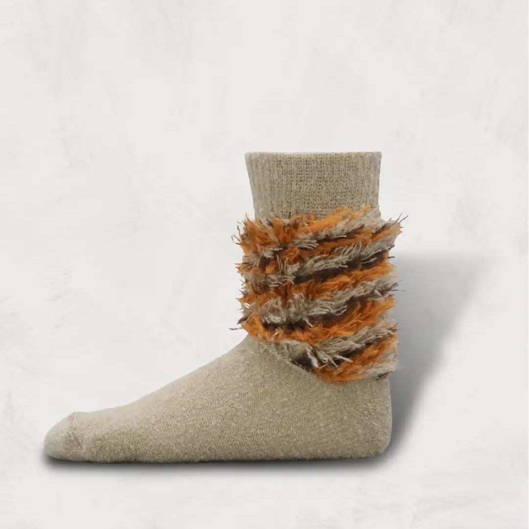 Multi-Color Shaggy Socks | Color:Ecru/Black/Olive/Beige SW-27【DECKA QUALITY SOCKS_デカクオリティソックス】【SHOWATABÉ】【ネコポス選択可能】
