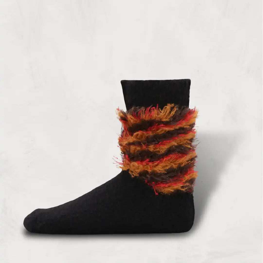 Multi-Color Shaggy Socks | Color:Ecru/Black/Olive/Beige SW-27【DECKA QUALITY SOCKS_デカクオリティソックス】【SHOWATABÉ】【ネコポス選択可能】