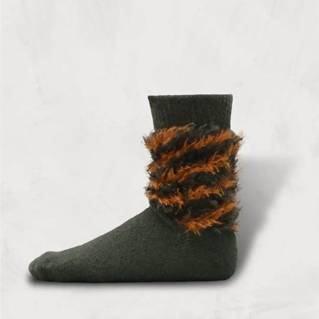 Multi-Color Shaggy Socks | Color:Ecru/Black/Olive/Beige SW-27【DECKA QUALITY SOCKS_デカクオリティソックス】【SHOWATABÉ】【ネコポス選択可能】