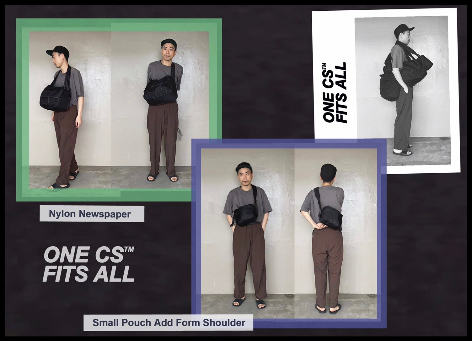 CSTM BAG-03 | Name*Nylon Newspaper | Color:Black【SMOKE T ONE】【CS_One Cstm Fits All Made In USA】【archive】