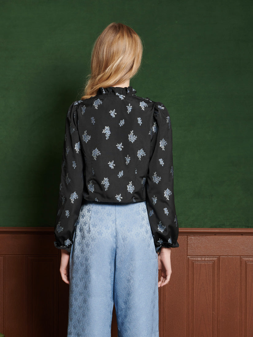 31SJ00TO581BLK | Onyx Floral Top | Color:Black【SISTER JANE_シスタージェーン】【archive】