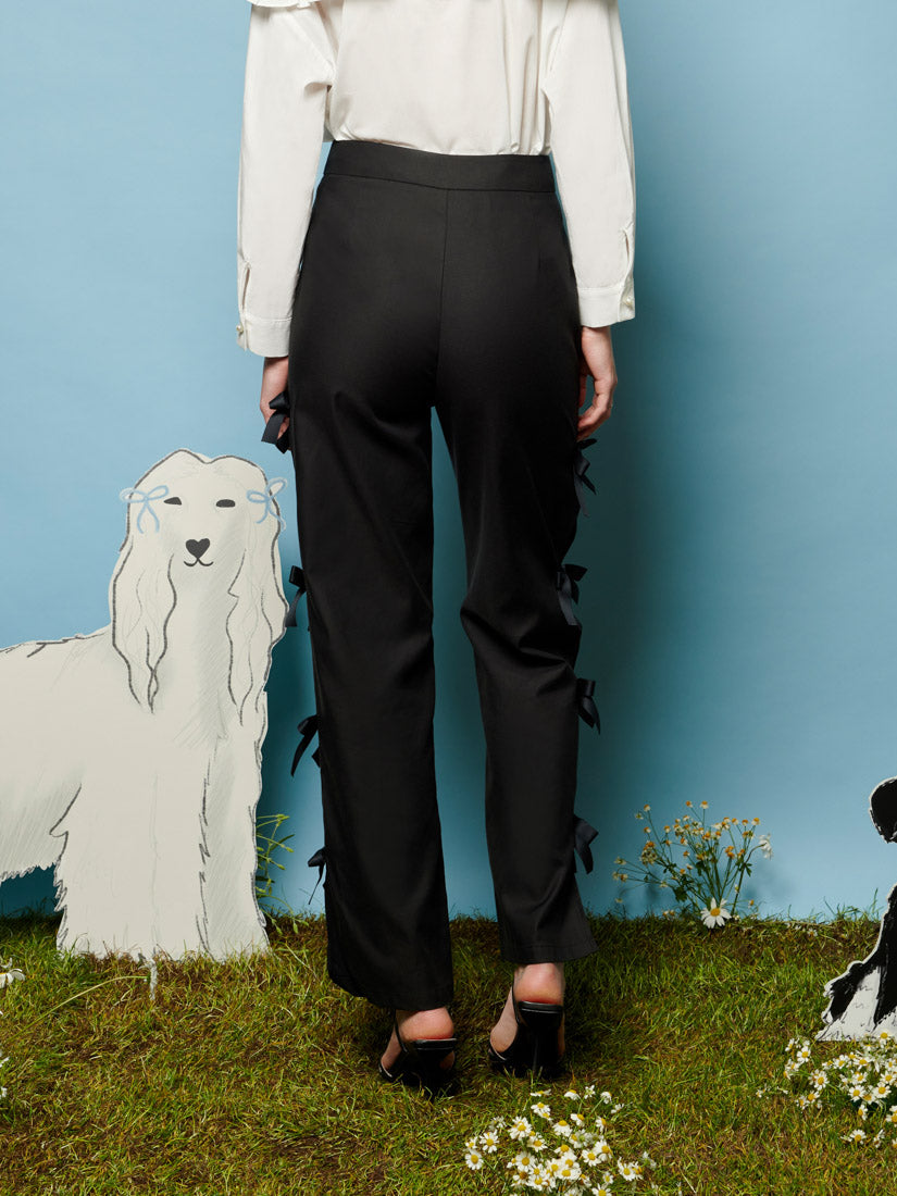 29SJ05TR212BLK | Sandy Bow Trousers | 【SISTER JANE_シスタージェーン】【archive】