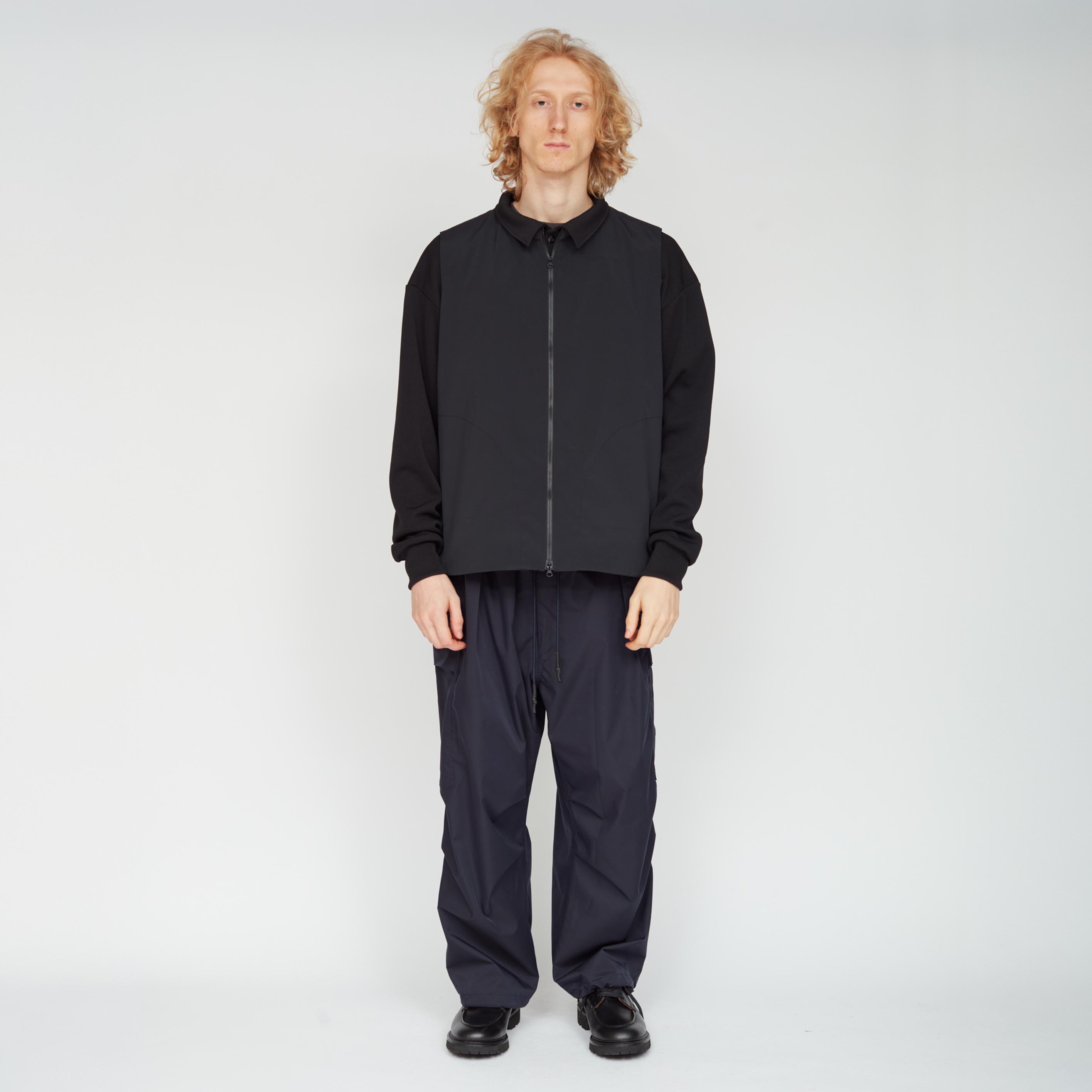_158_Dark Navy | ジッパーベスト | Color:Dark Navy【UNTRACE_アントレース】