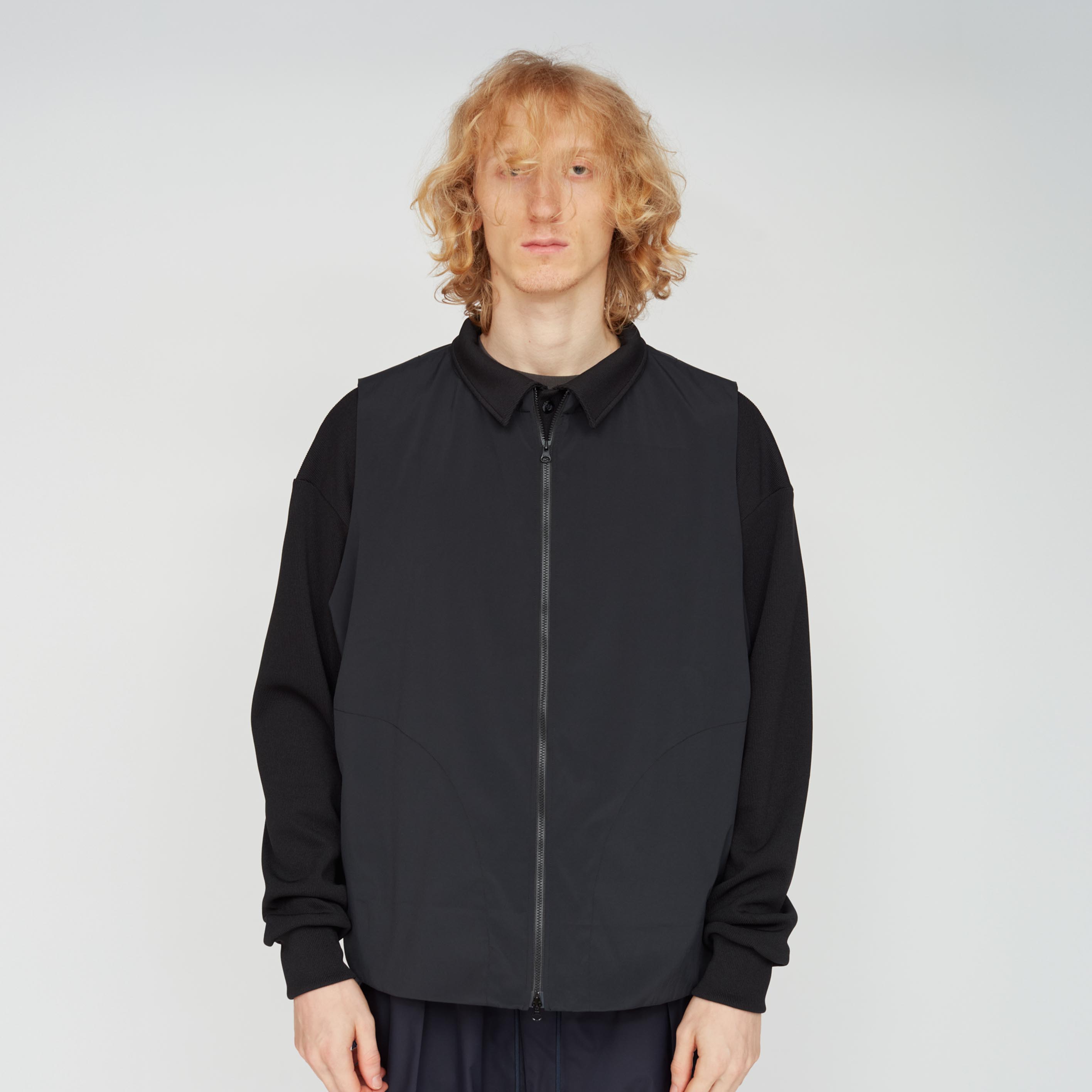 _158_Dark Navy | ジッパーベスト | Color:Dark Navy【UNTRACE_アントレース】