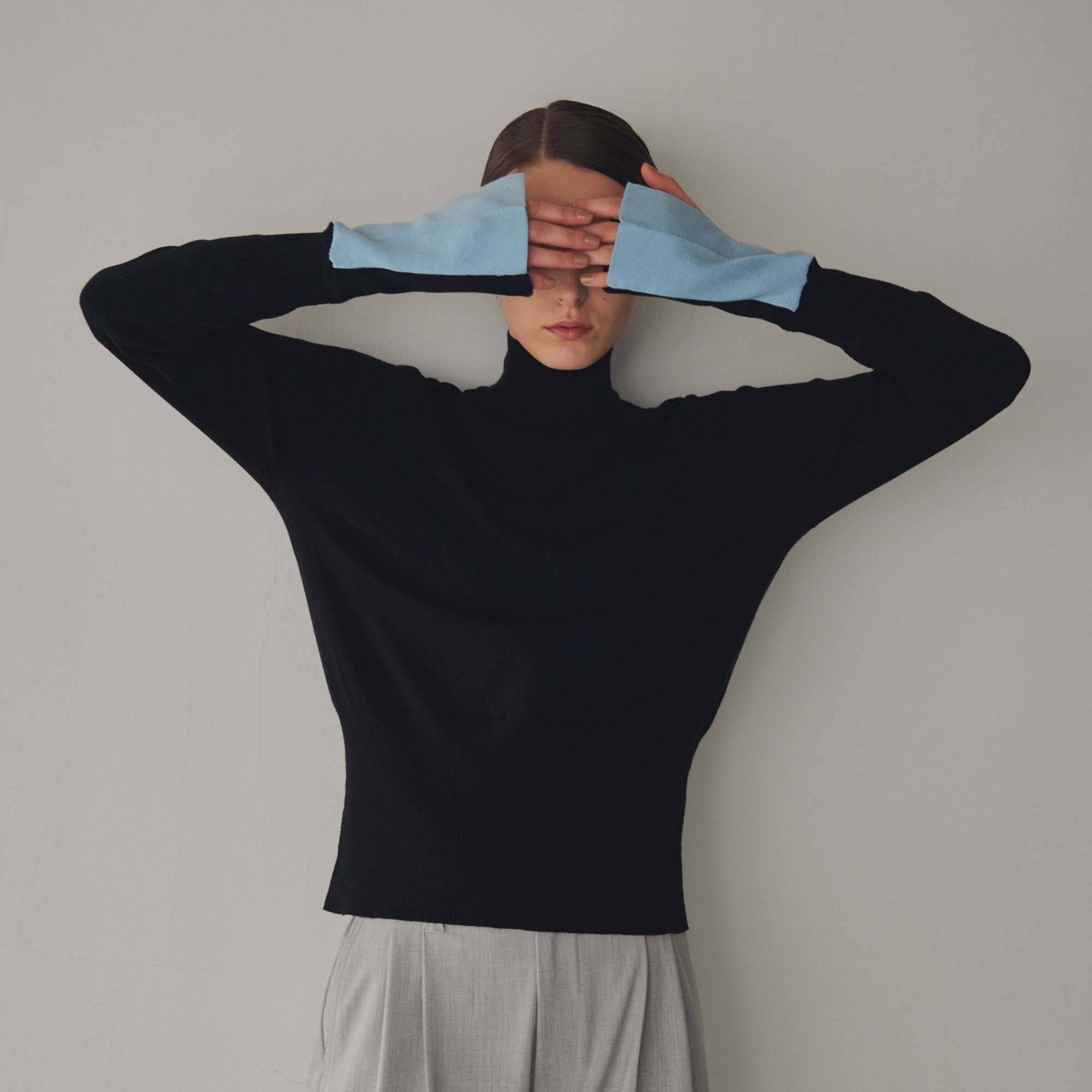 Color Block Knit – Black | WHYTO