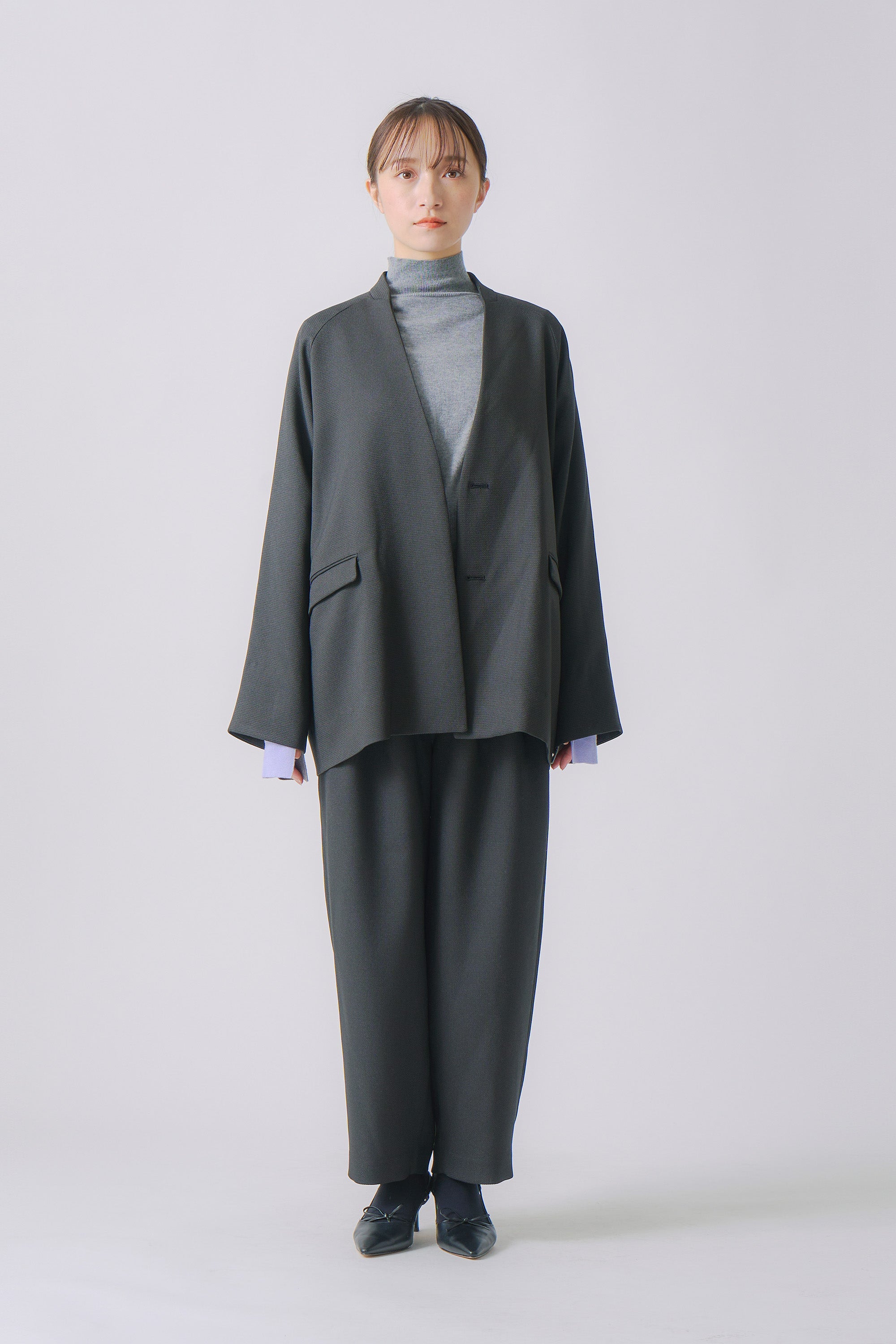 chic tweed over jacket | Color_Black | No_wht25fjk4049_bk【WHYTO_ホワイト】