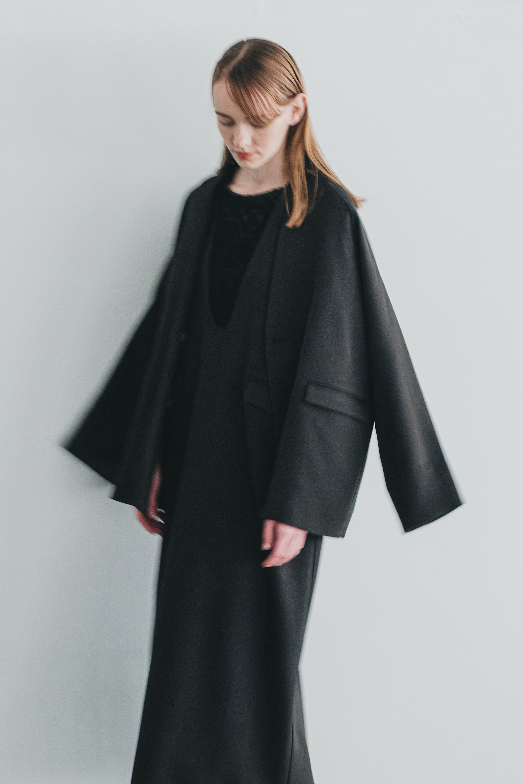 chic tweed over jacket | Color_Black | No_wht25fjk4049_bk【WHYTO_ホワイト】