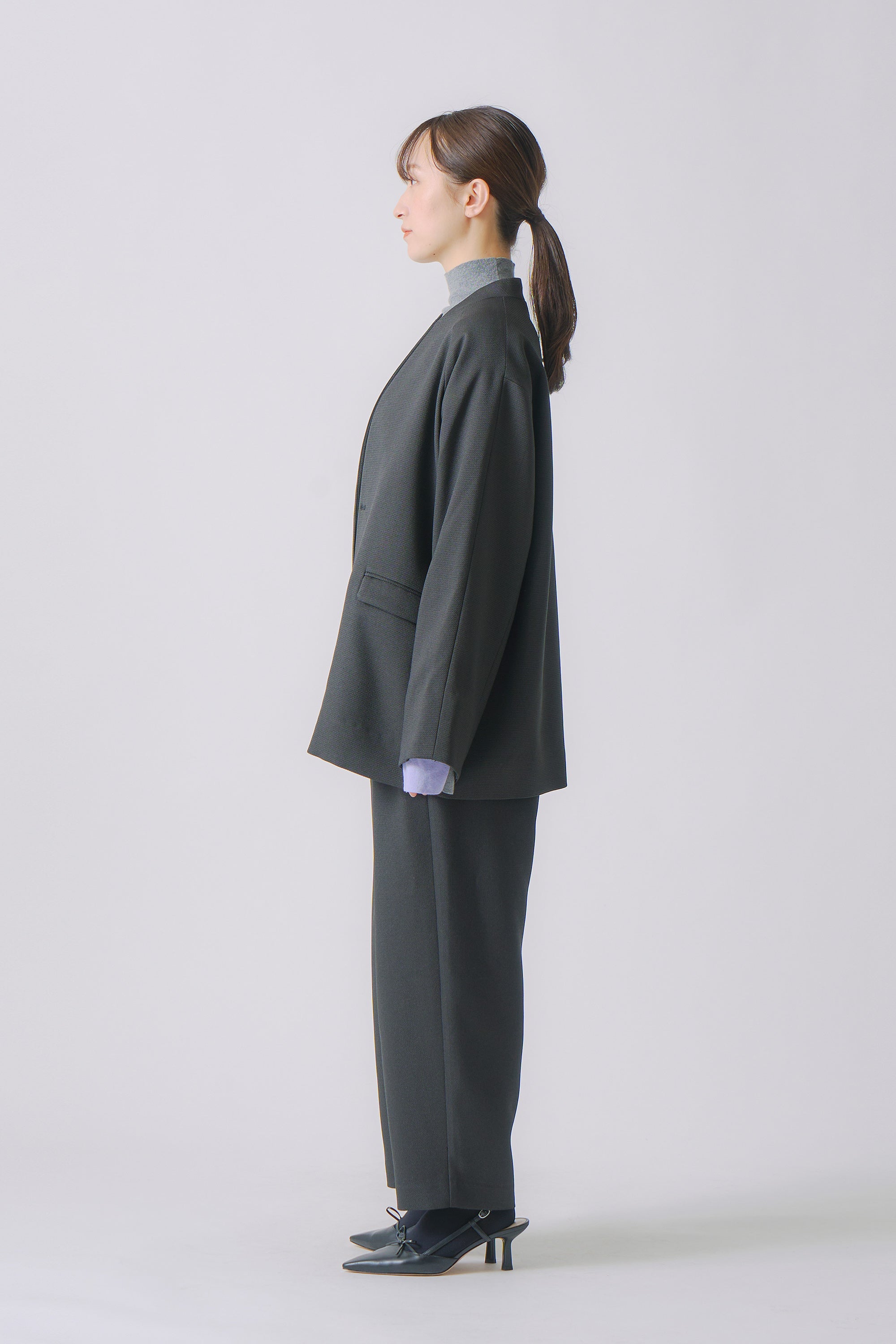 chic tweed over jacket | Color_Black | No_wht25fjk4049_bk【WHYTO_ホワイト】