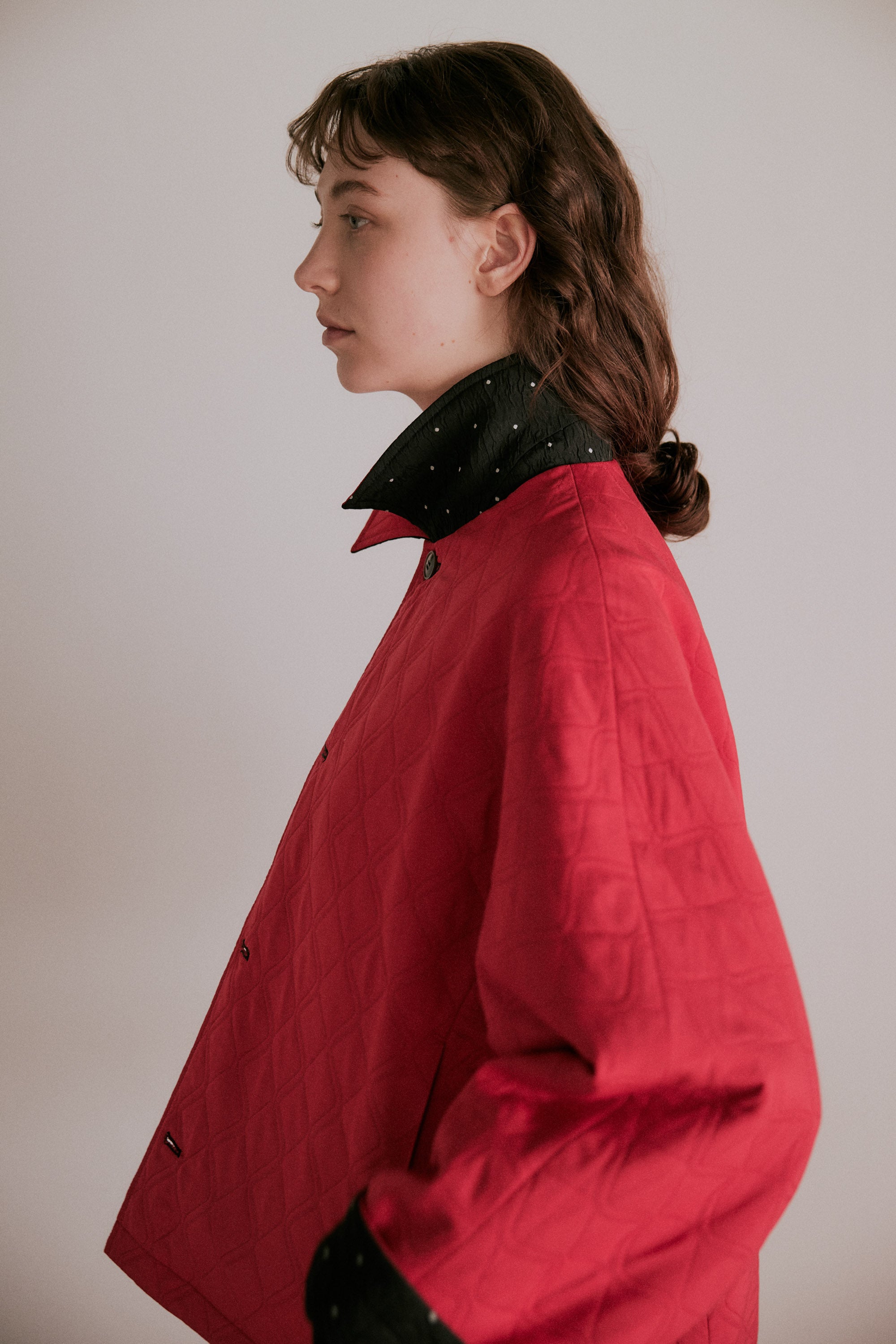 dot reversible quilt jacket | Color_Black | No_wht25fjk4051_bk【WHYTO_ホワイト】