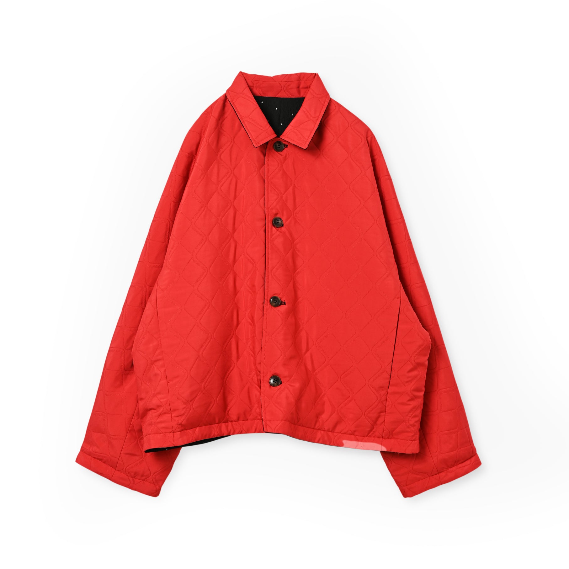 dot reversible quilt jacket | Color_Black | No_wht25fjk4051_bk【WHYTO_ホワイト】