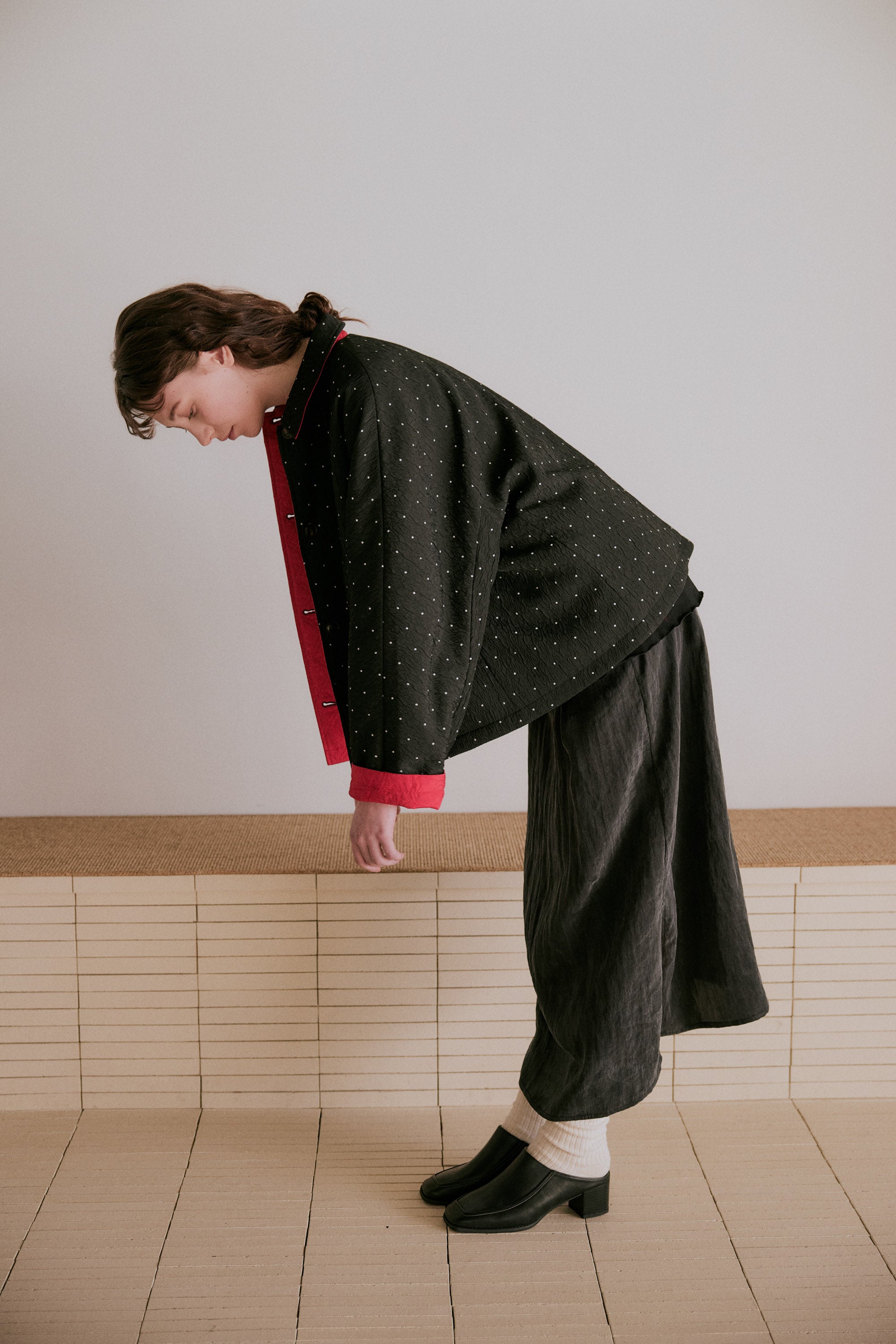 dot reversible quilt jacket | Color_Black | No_wht25fjk4051_bk【WHYTO_ホワイト】