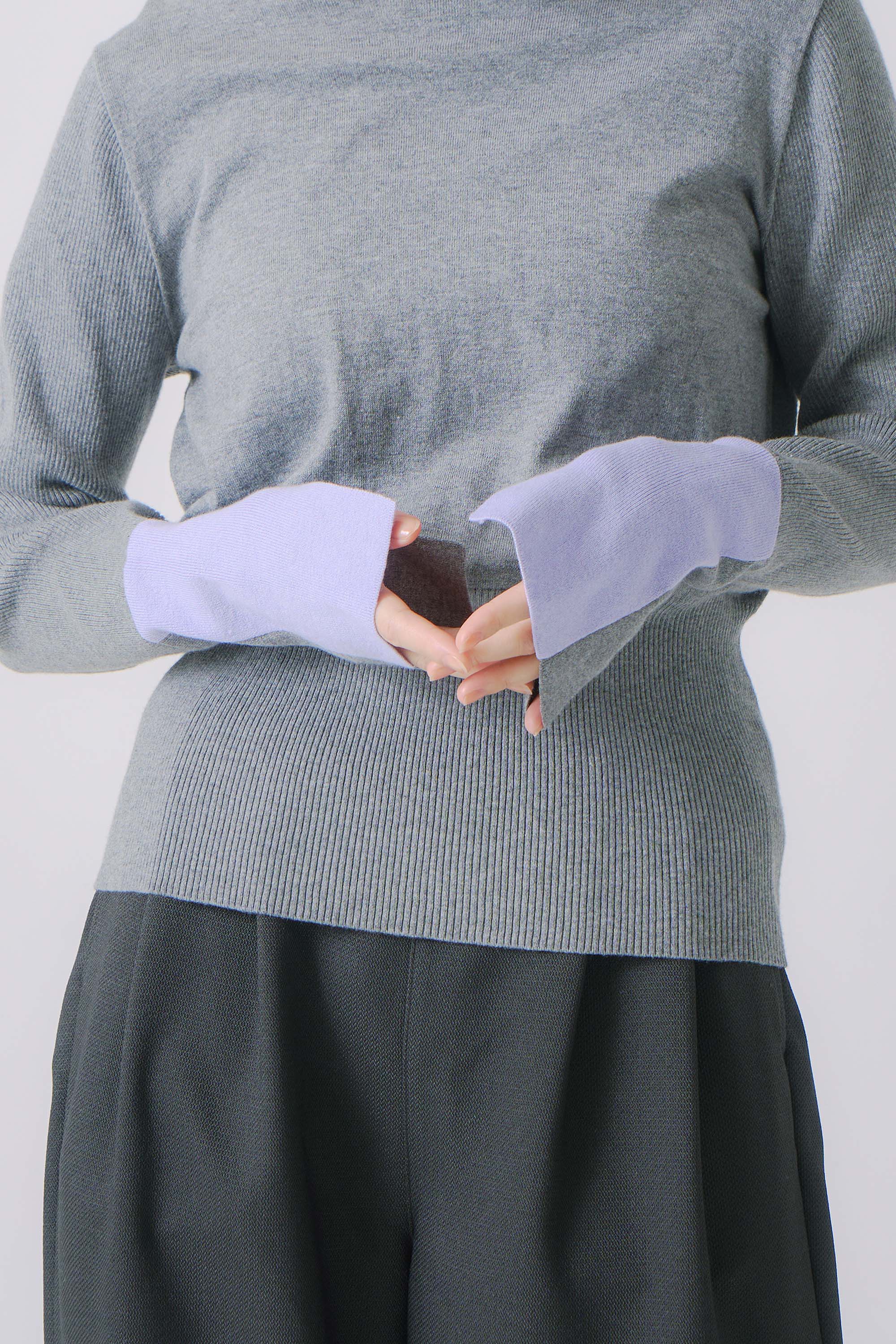 color block knit | Color_Gray | No_wht25fkn4039_gy【WHYTO_ホワイト】