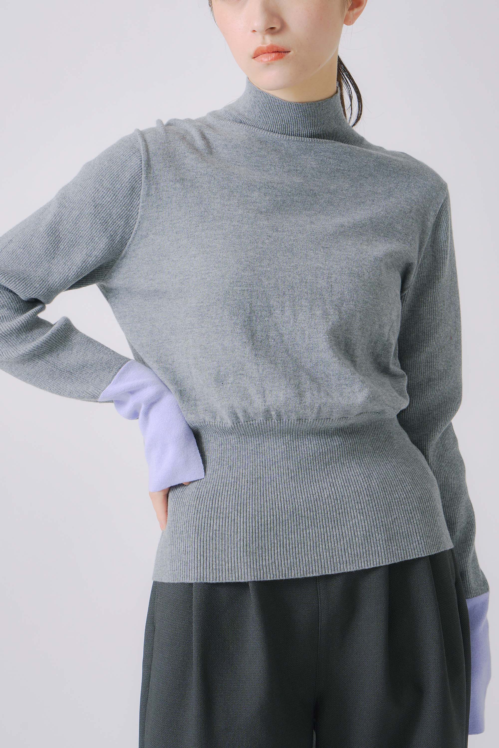 color block knit | Color_Gray | No_wht25fkn4039_gy【WHYTO_ホワイト】