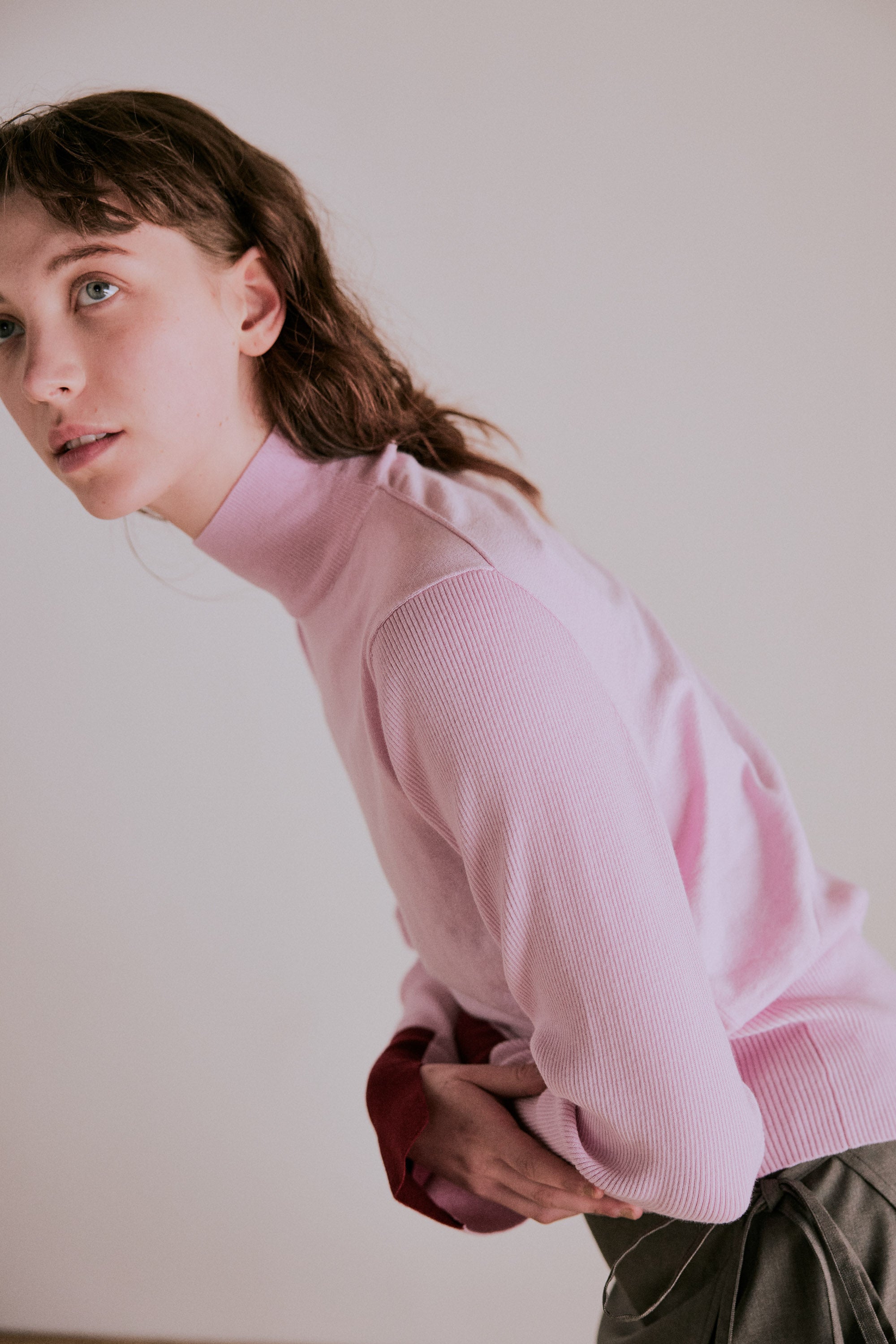 color block knit | Color_Light Pink | No_wht25fkn4039_ltpink【WHYTO_ホワイト】