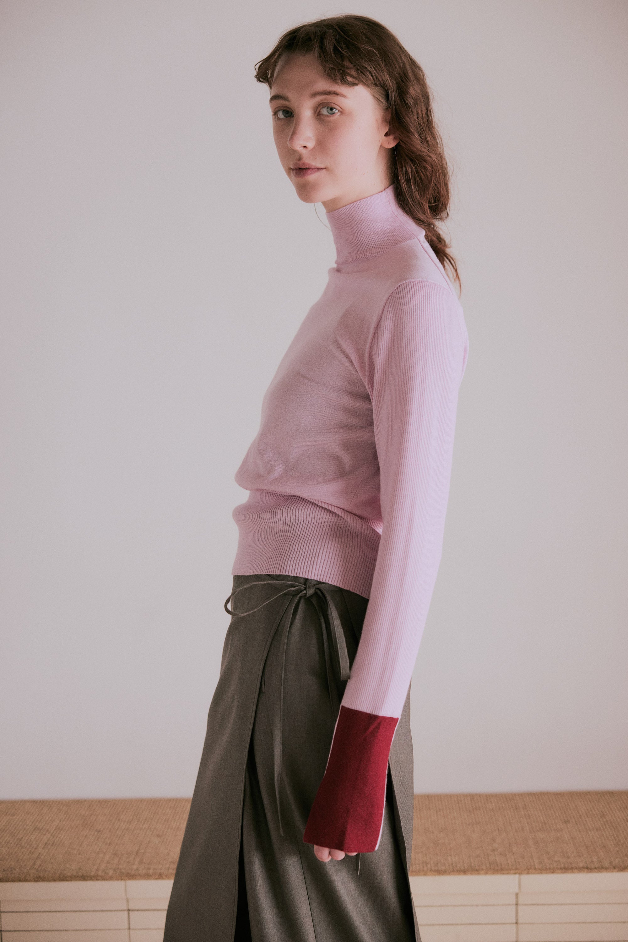 color block knit | Color_Light Pink | No_wht25fkn4039_ltpink【WHYTO_ホワイト】