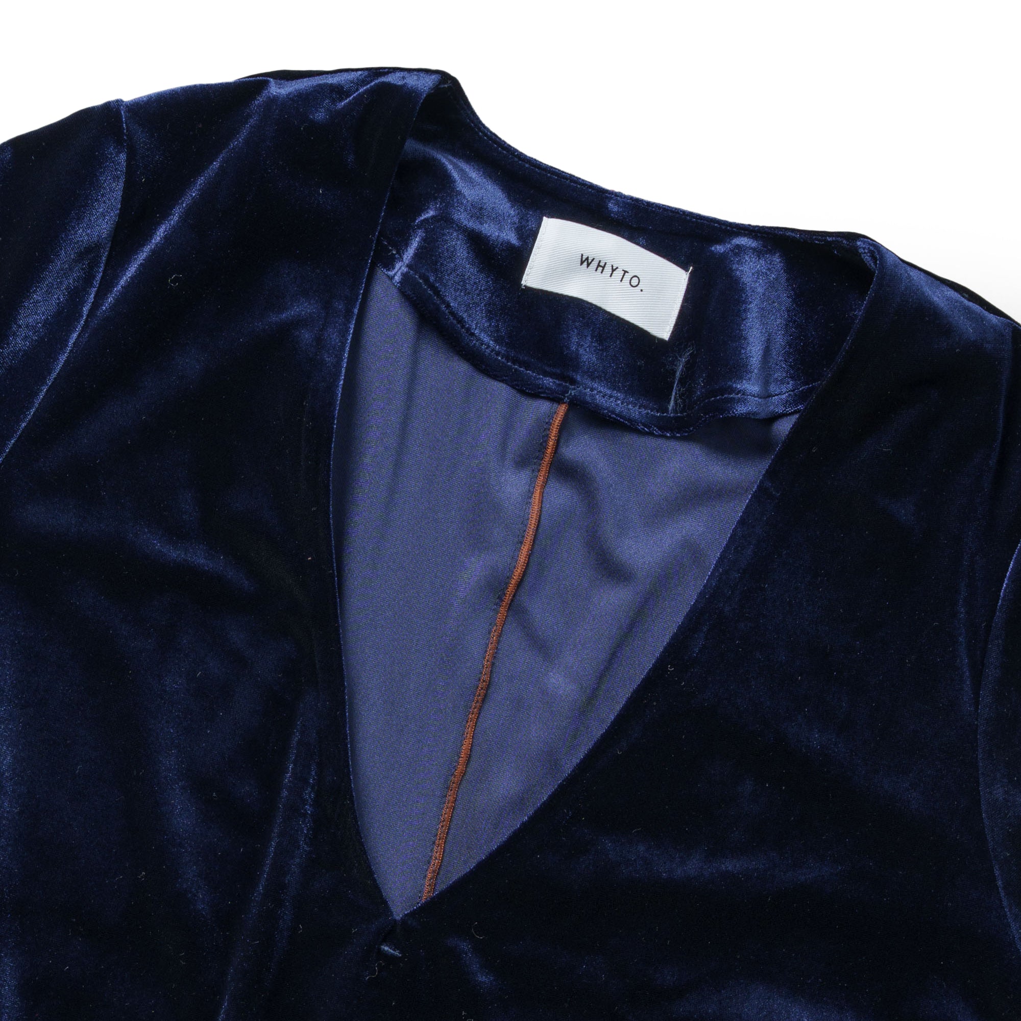 v slit velour dress | Color_Navy | No_wht25fop4072_navy【WHYTO_ホワイト】【入荷予定アイテム・入荷連絡可能】