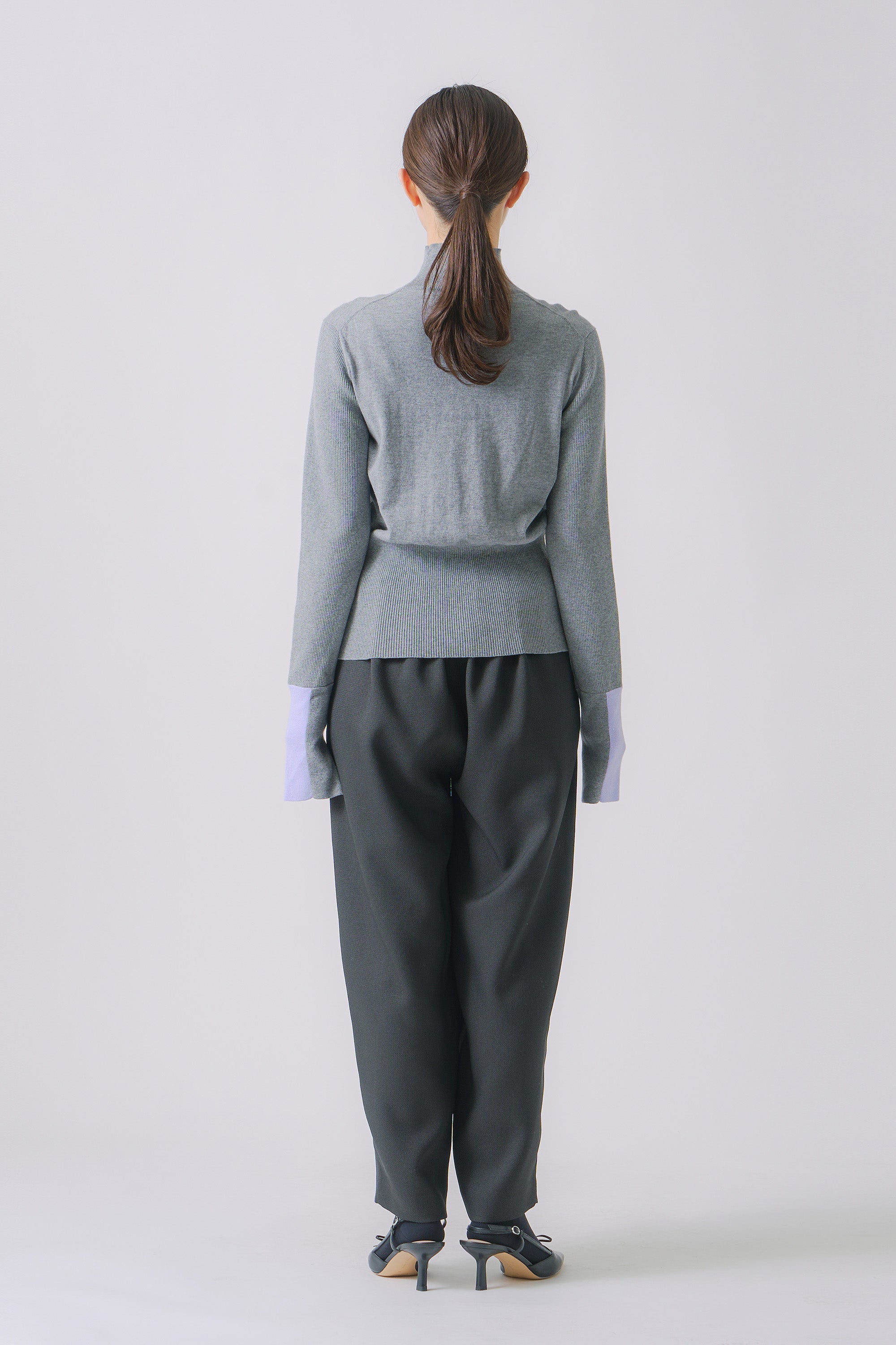 chic tweed round trouser | Color_Black | No_wht25fpt4057_bk【WHYTO_ホワイト】【入荷予定アイテム・入荷連絡可能】