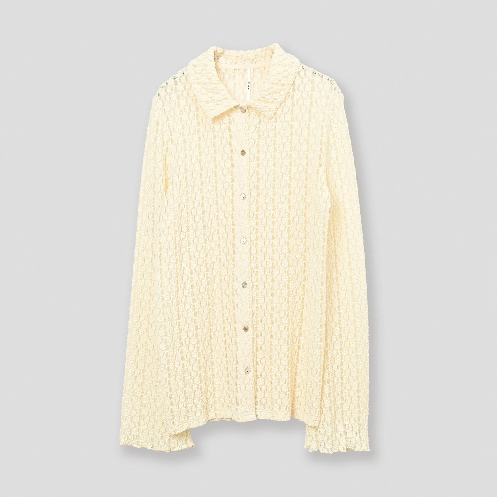 lace button shirt – Ecru | WHYTO | 入荷予定アイテム