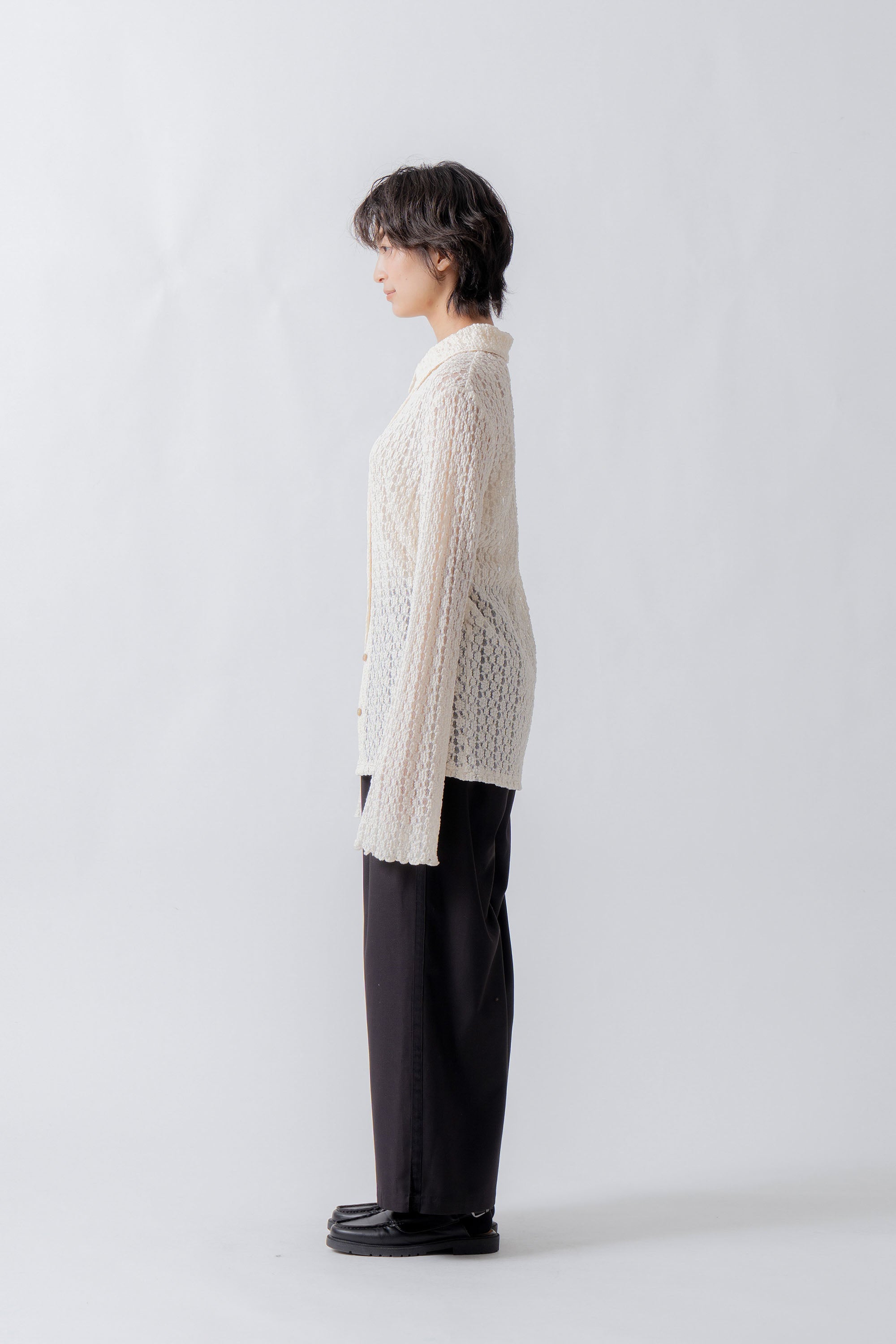 lace button shirt – Ecru | WHYTO | 入荷予定アイテム