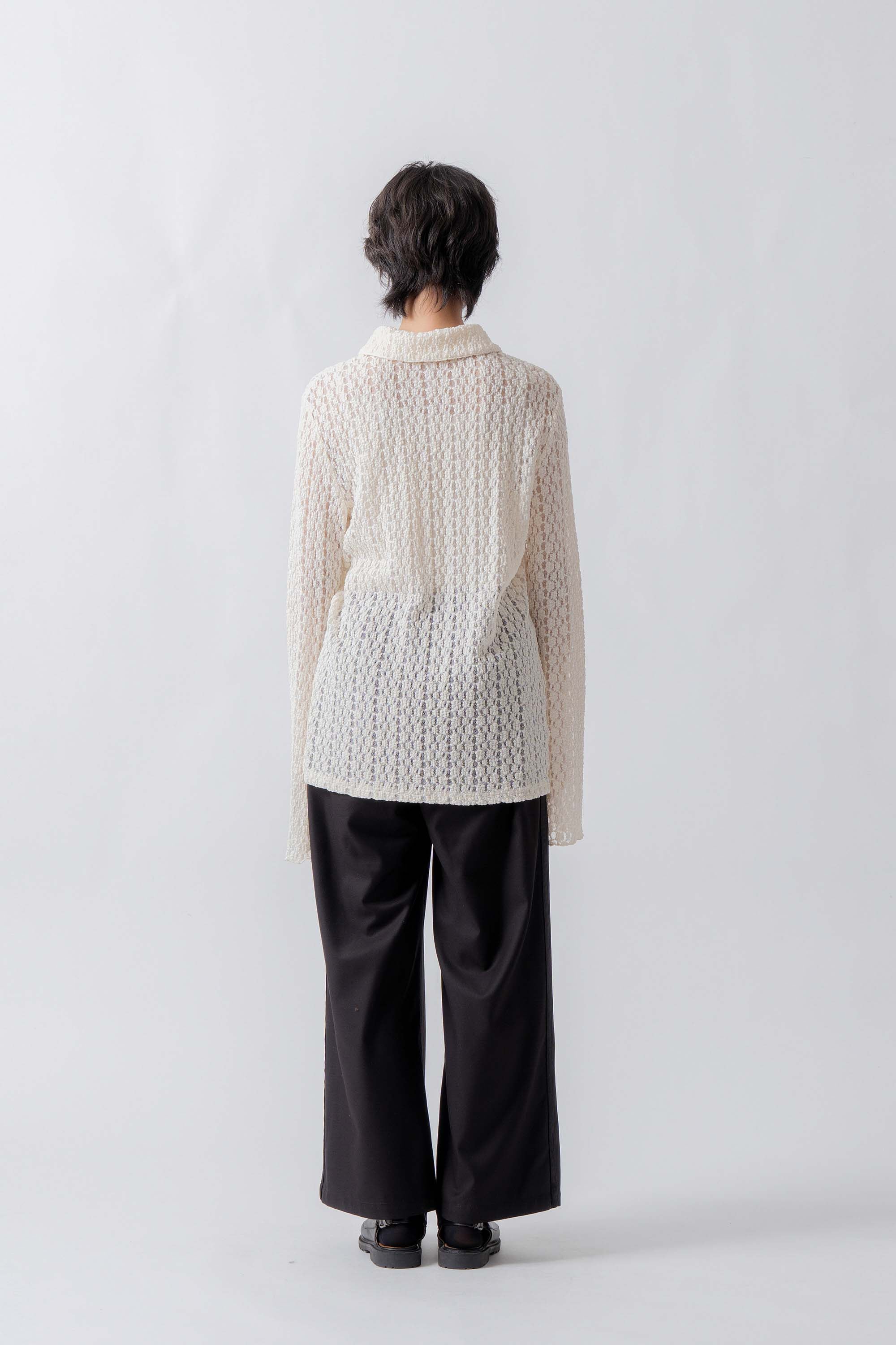 lace button shirt – Ecru | WHYTO | 入荷予定アイテム