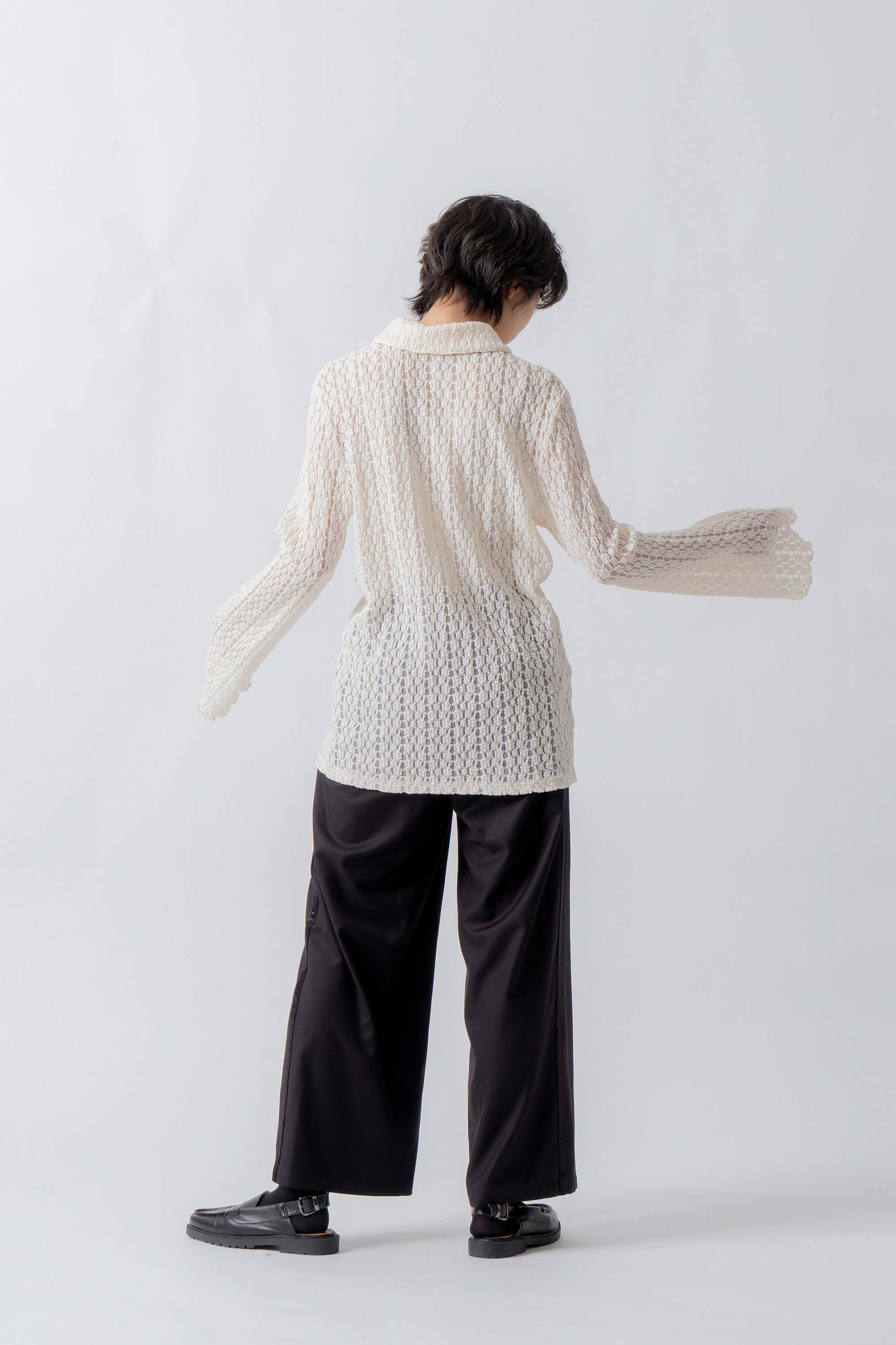 lace button shirt – Ecru | WHYTO | 入荷予定アイテム