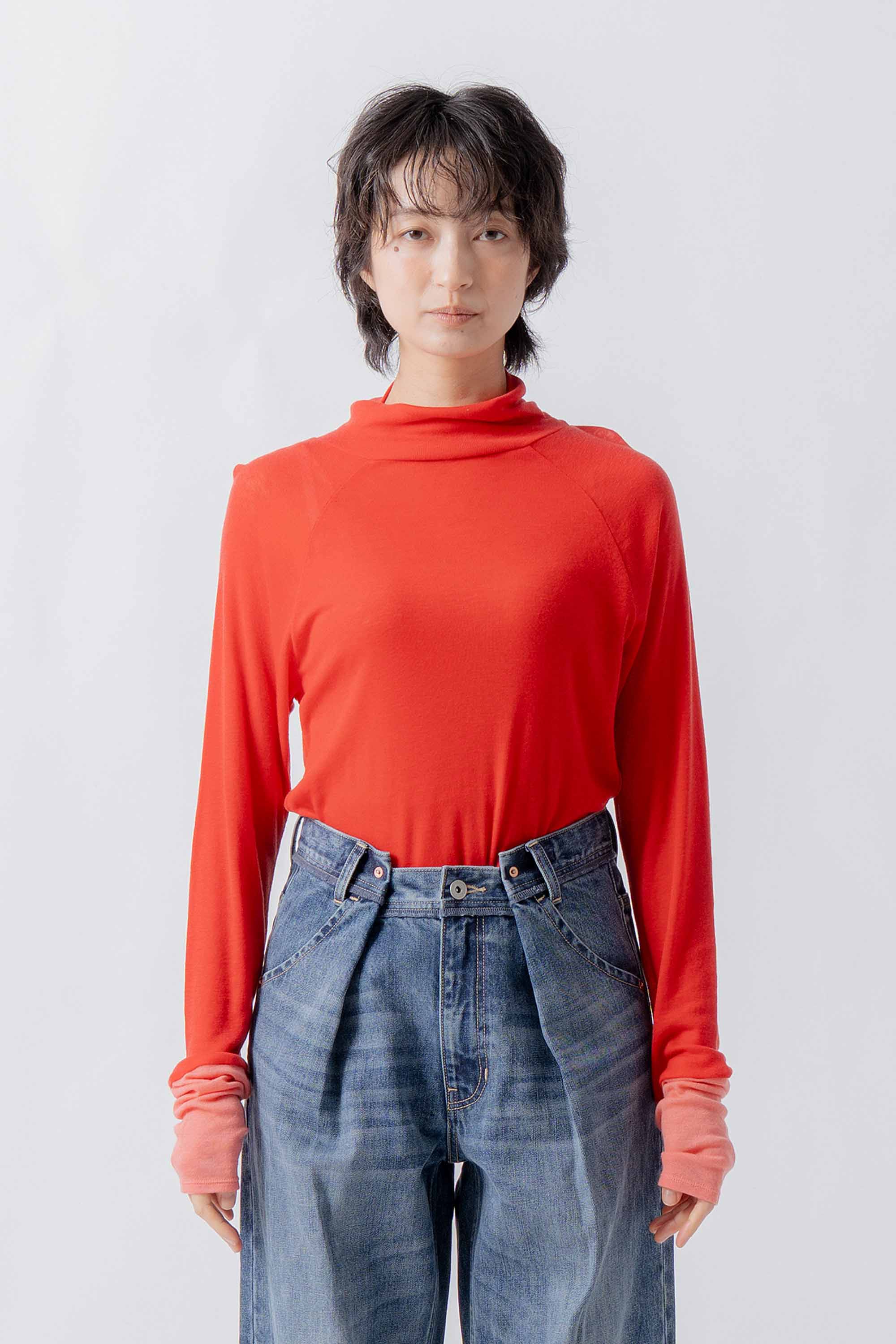 front button turtleneck – Red | WHYTO | 入荷予定アイテム