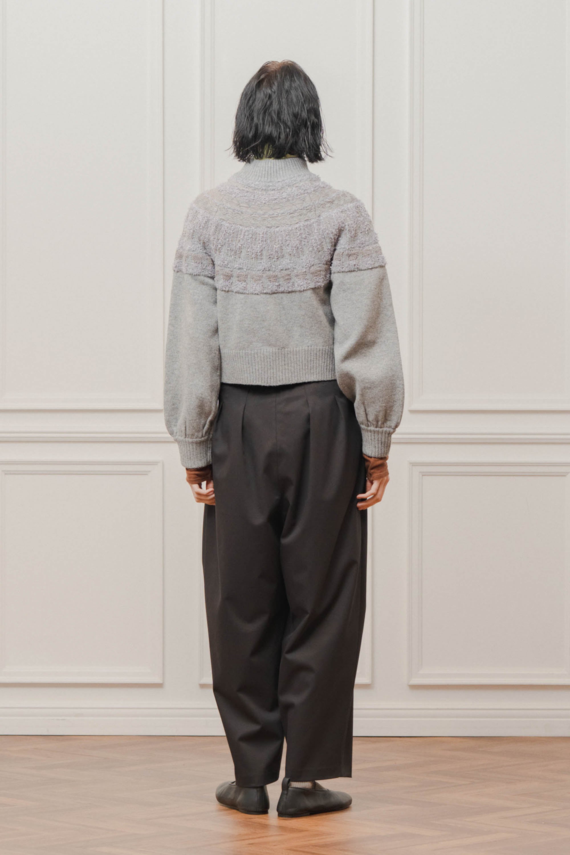 nordic pattern knit zip cardigan – Gray | WHYTO | 入荷予定アイテム