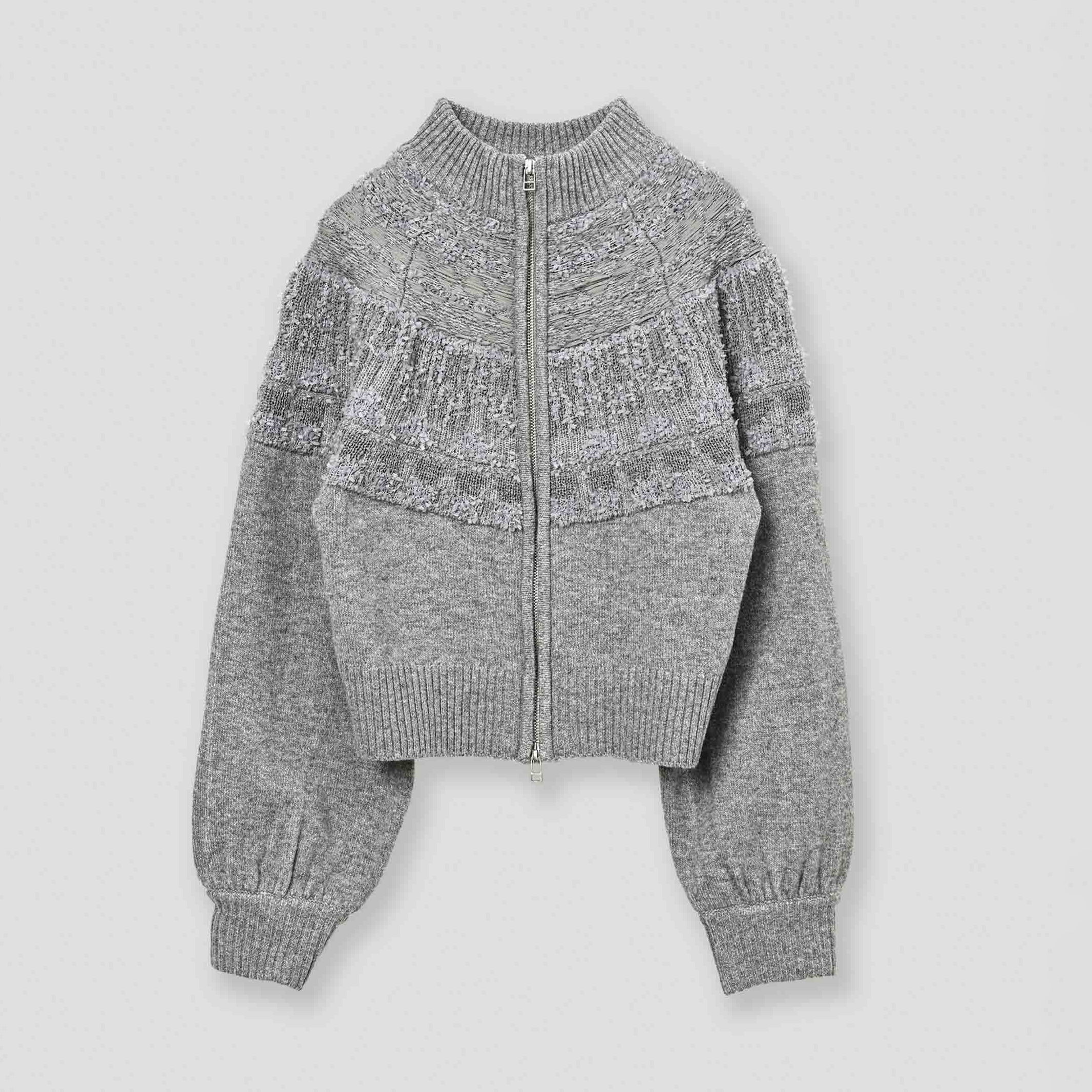 nordic pattern knit zip cardigan – Gray | WHYTO | 入荷予定アイテム