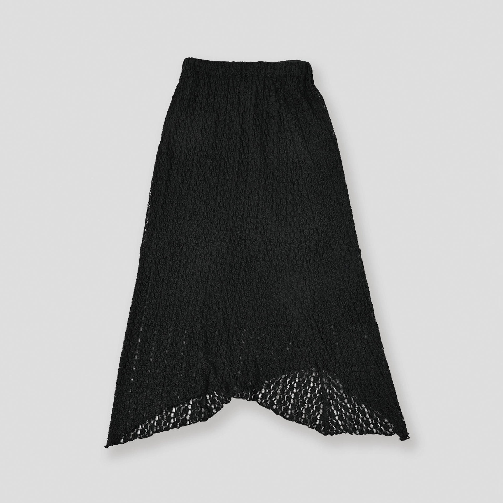 lace asymmetry skirt – Black | WHYTO | 入荷予定アイテム