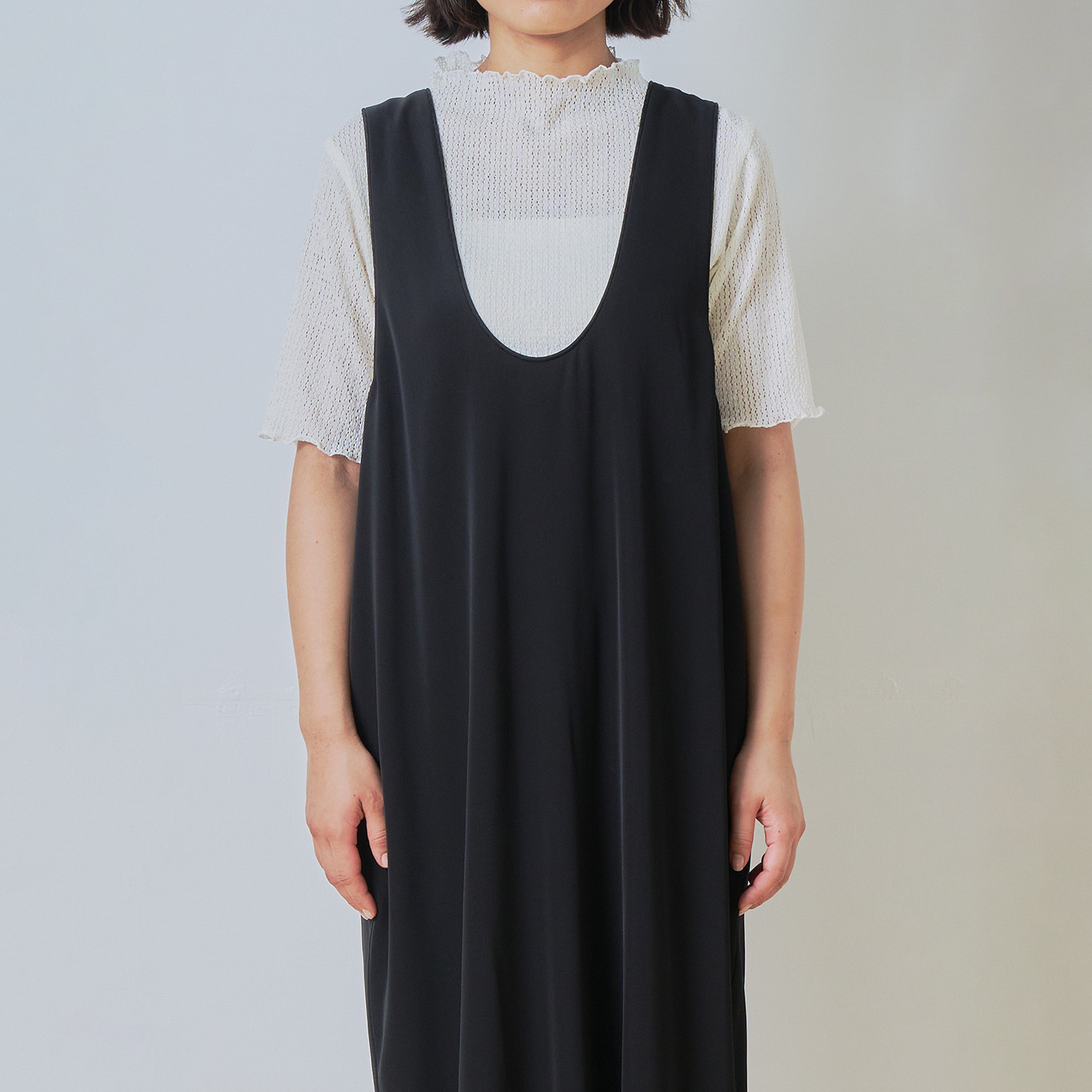 u neck cocoon dress – Black | WHT26HOP4079_Black | WHYTO