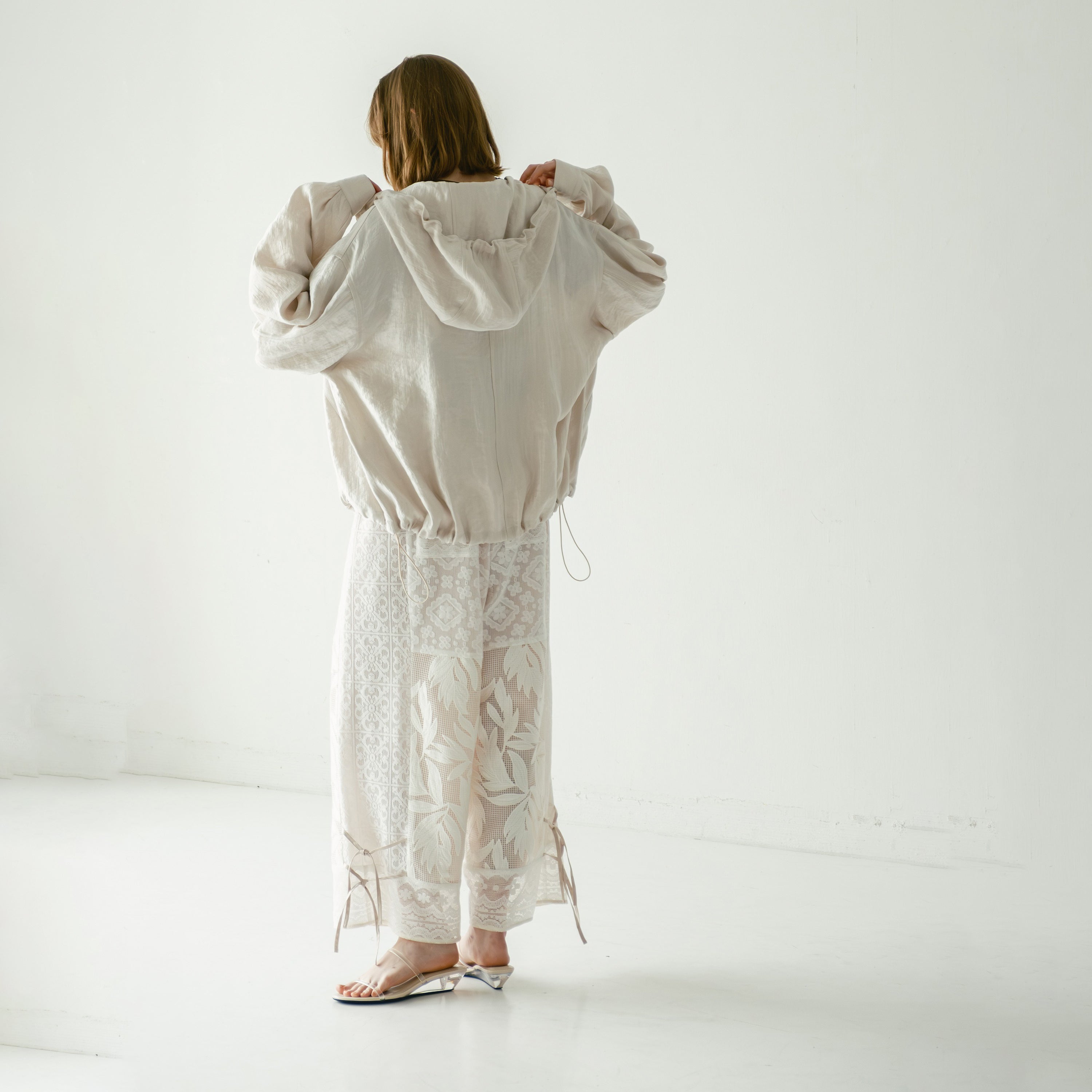 lace combination pants – Off White | WHYTO