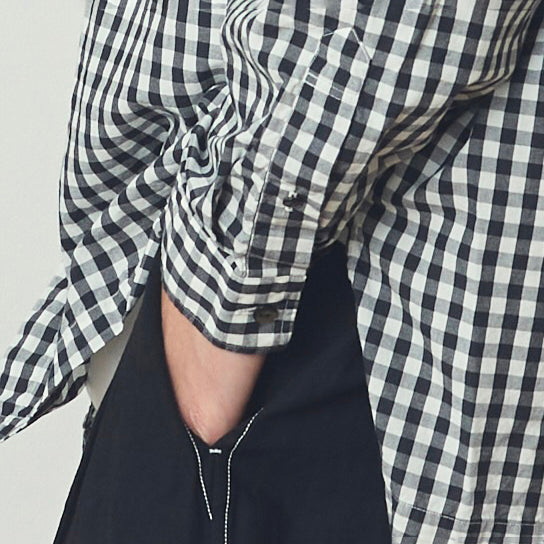 W POCKET SHIRT-GINGHAM – Black | CATTA SHIRTS