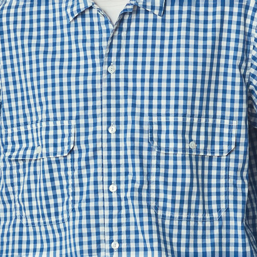 W POCKET SHIRT-GINGHAM | Color_Blue | No_WP-03_Blue【CATTA_カッタ】【入荷予定アイテム・入荷連絡可能】