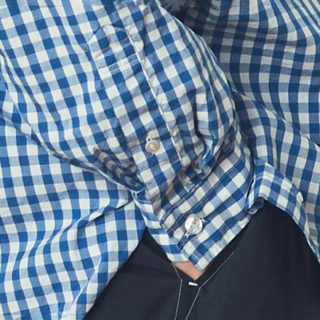 W POCKET SHIRT-GINGHAM – Blue | CATTA SHIRTS