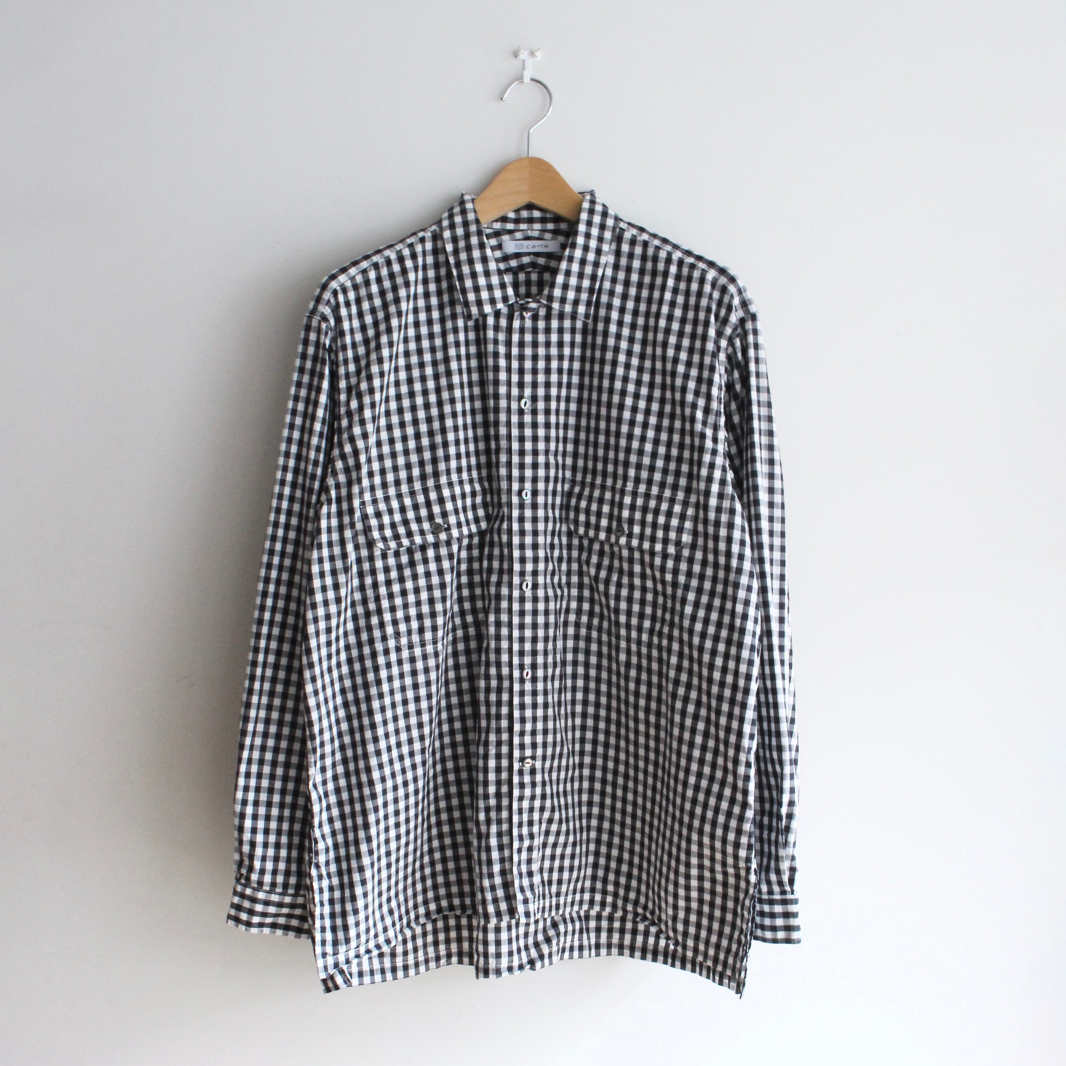 W POCKET SHIRT-GINGHAM – Black | CATTA SHIRTS