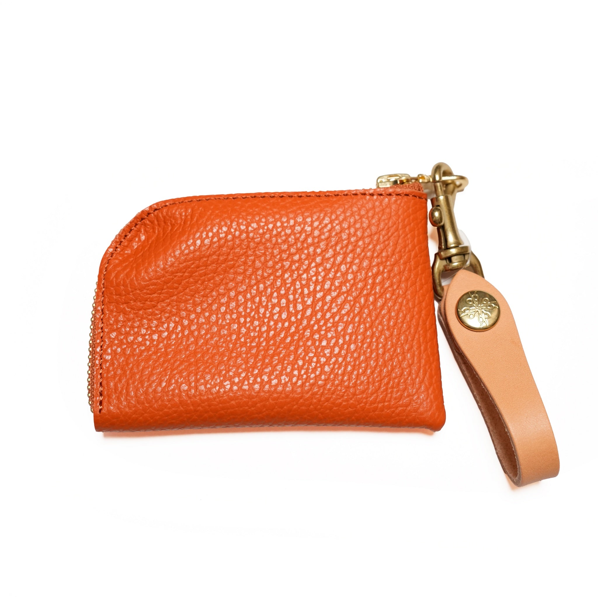 『アルジャン』イタリアンシュリンク/革のコインケース 小銭入れ L字ファスナー | Color_オレンジ/0980-8764【AGILITY】【ネコポス選択可能】