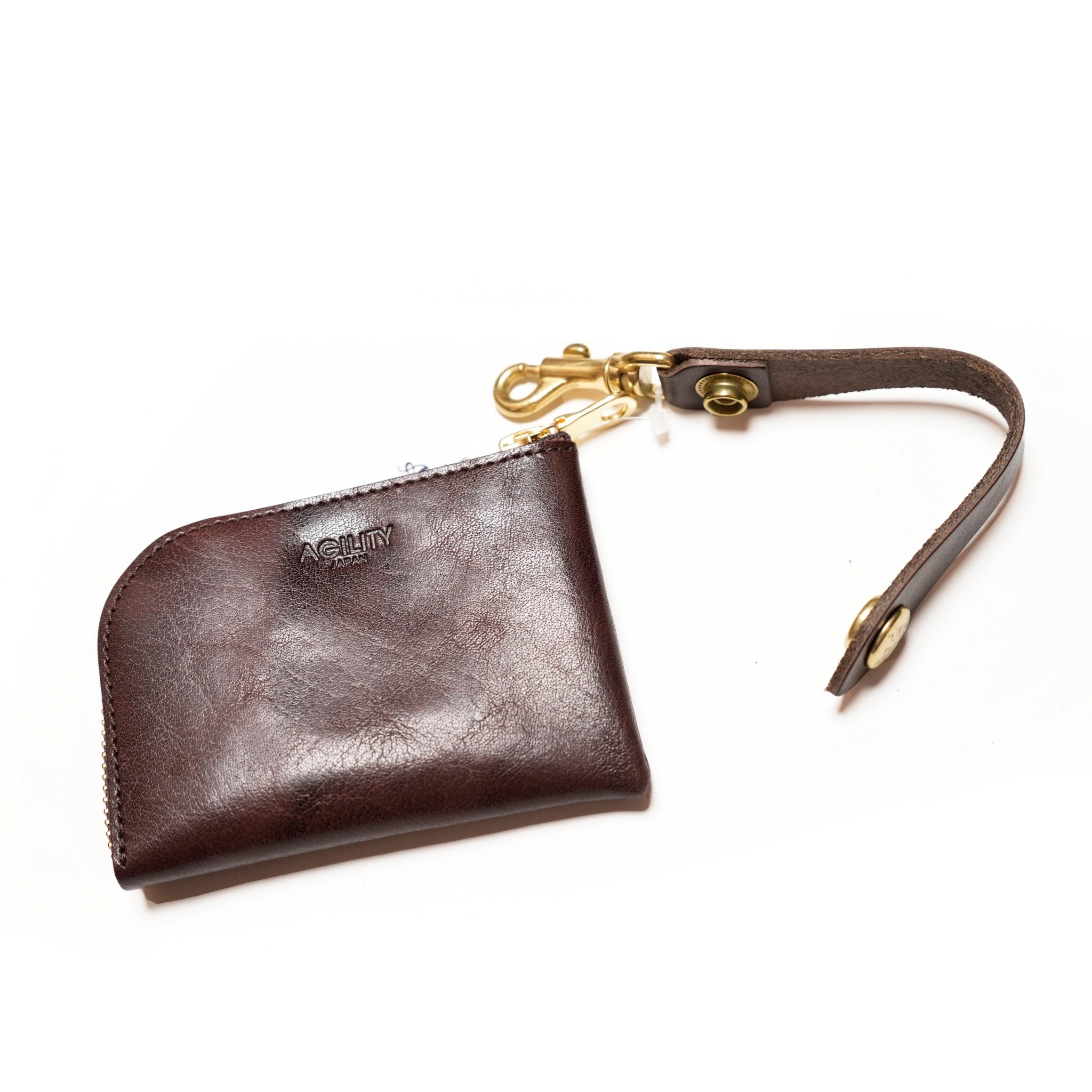 『アルジャン』バッファローレザー/小銭入れ コインケース L字ファスナー ループ付き 日本製 | Color_チョコ/0980-8854【ネコポス選択可能】【AGILITY affa(アジリティアッファ)】