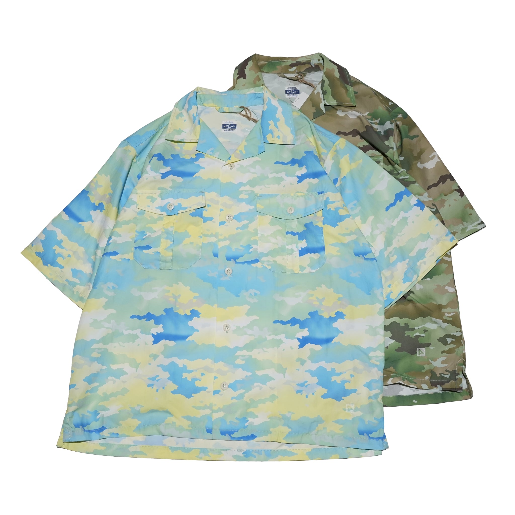AM-2417008 | Camo Print H/S Utility Shirt | Color:Khaki/Blue【ARMYTWILL_アーミーツイル】