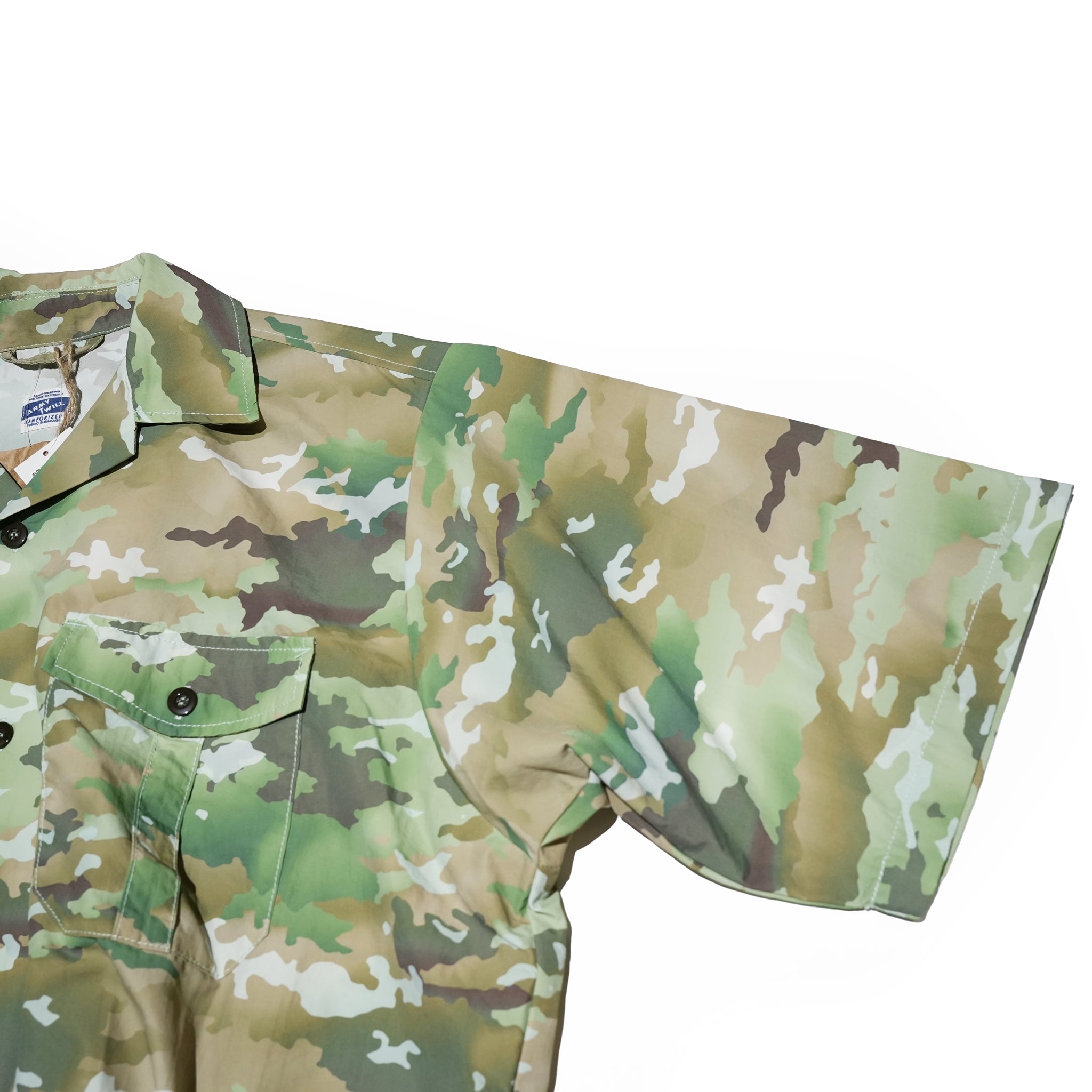 AM-2417008 | Camo Print H/S Utility Shirt | Color:Khaki/Blue【ARMYTWILL_アーミーツイル】