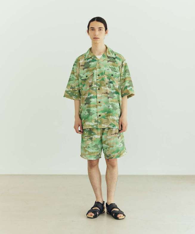 AM-2417008 | Camo Print H/S Utility Shirt | Color:Khaki/Blue【ARMYTWILL_アーミーツイル】