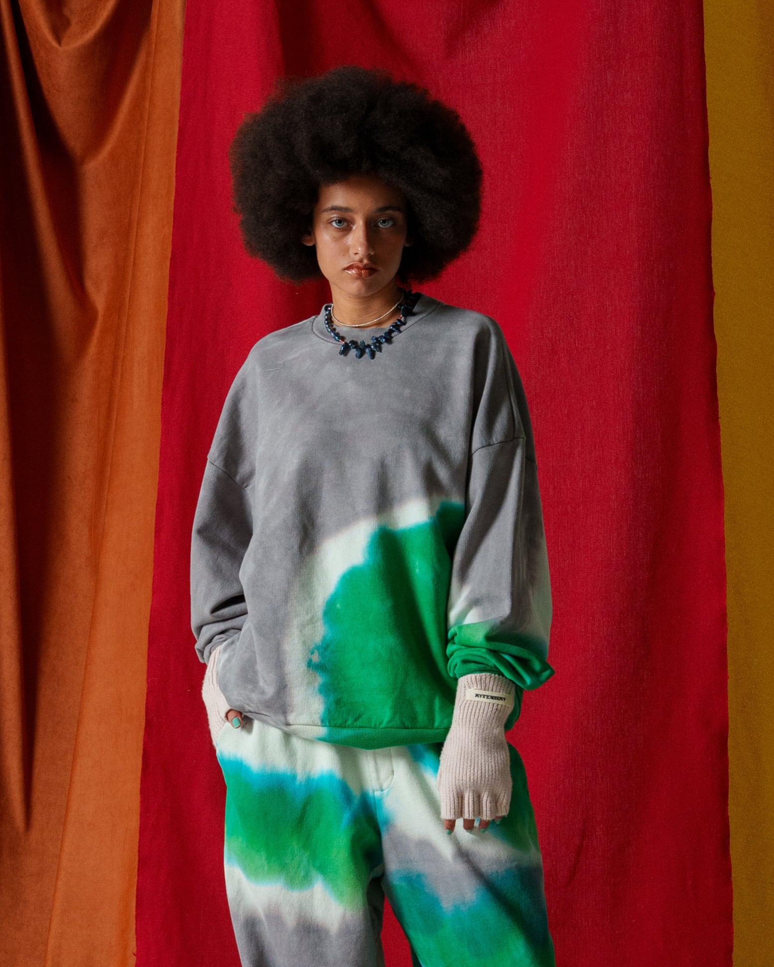 Name:Tiedye Pile Pullover | Color:Mix/Coffee【AMBERGLEAM_アンバーグリーム】| No:1143131111