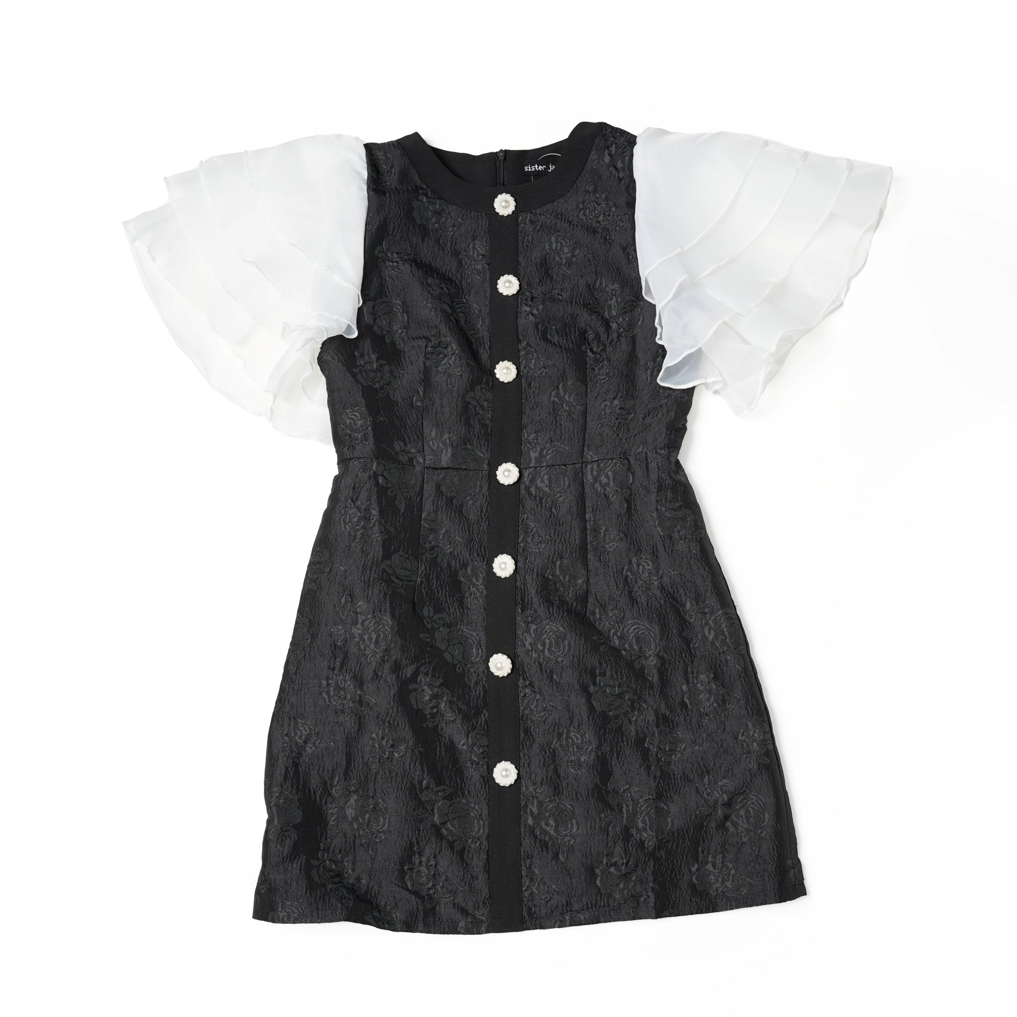 No:28SJ02DR1905BLK | Name:Dahlia Jacquard Mini Dress | Color:Black【SISTER JANE_シスタージェーン】